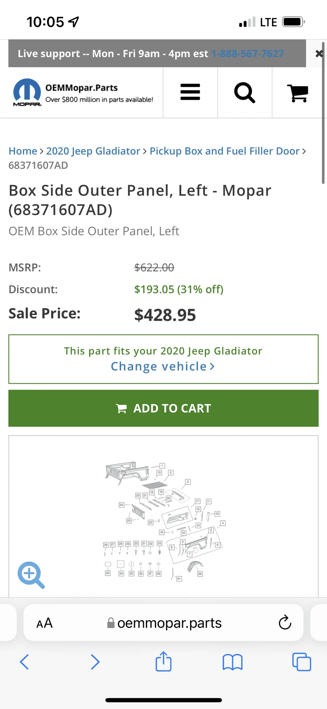 Jeep Gladiator Replacement Rear Quarterpanel D566E1F6-D28A-4C45-A961-95FA9273F331