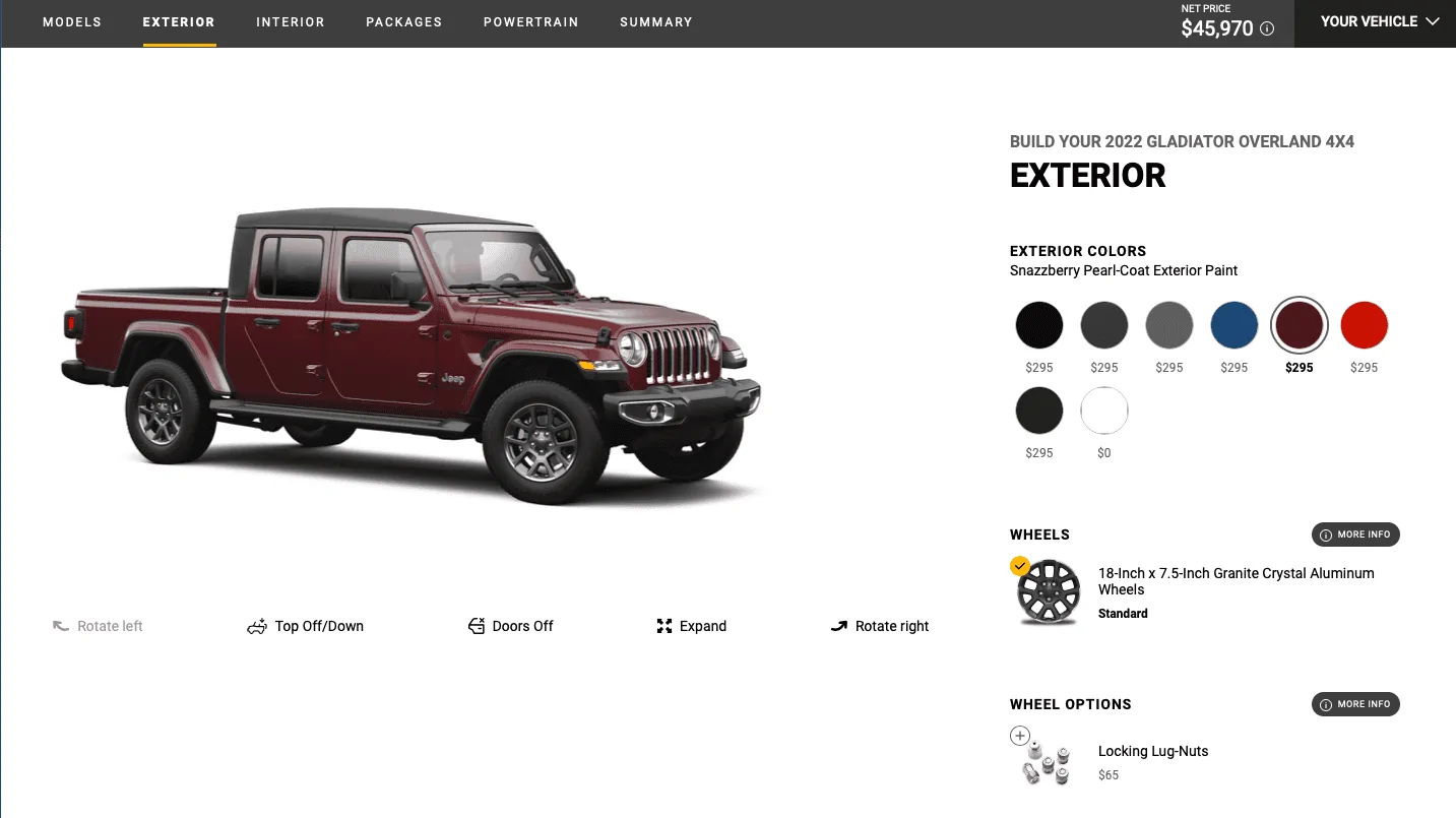Jeep Gladiator Snazzberry paint no longer available? Screen Shot 2022-02-21 at 2.02.08 PM