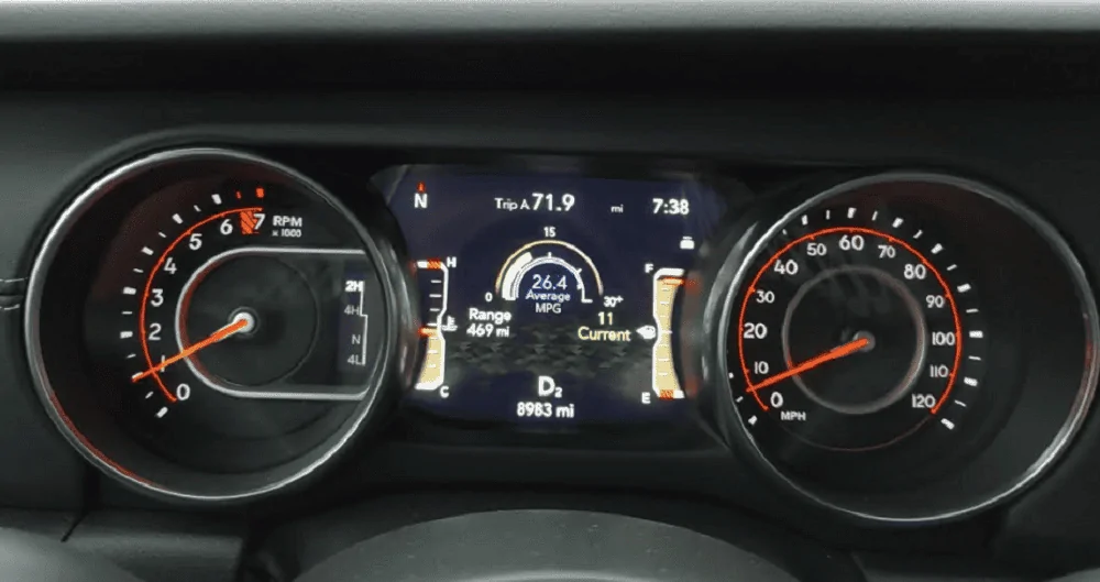 Jeep Gladiator Where is the instant MPG display setting? miles-jt