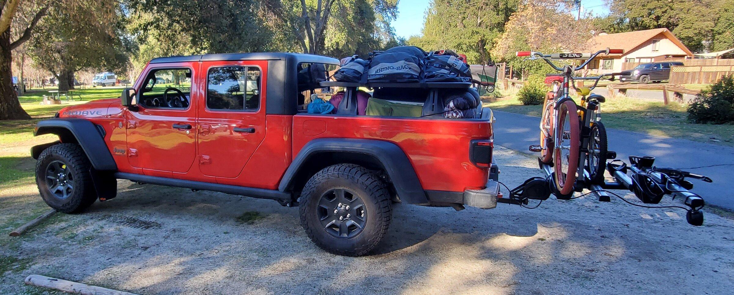 Jeep Gladiator Fit a lot of stuff in/on/behind the truck for tent camping and didn't exceed payload! 20220219_150039