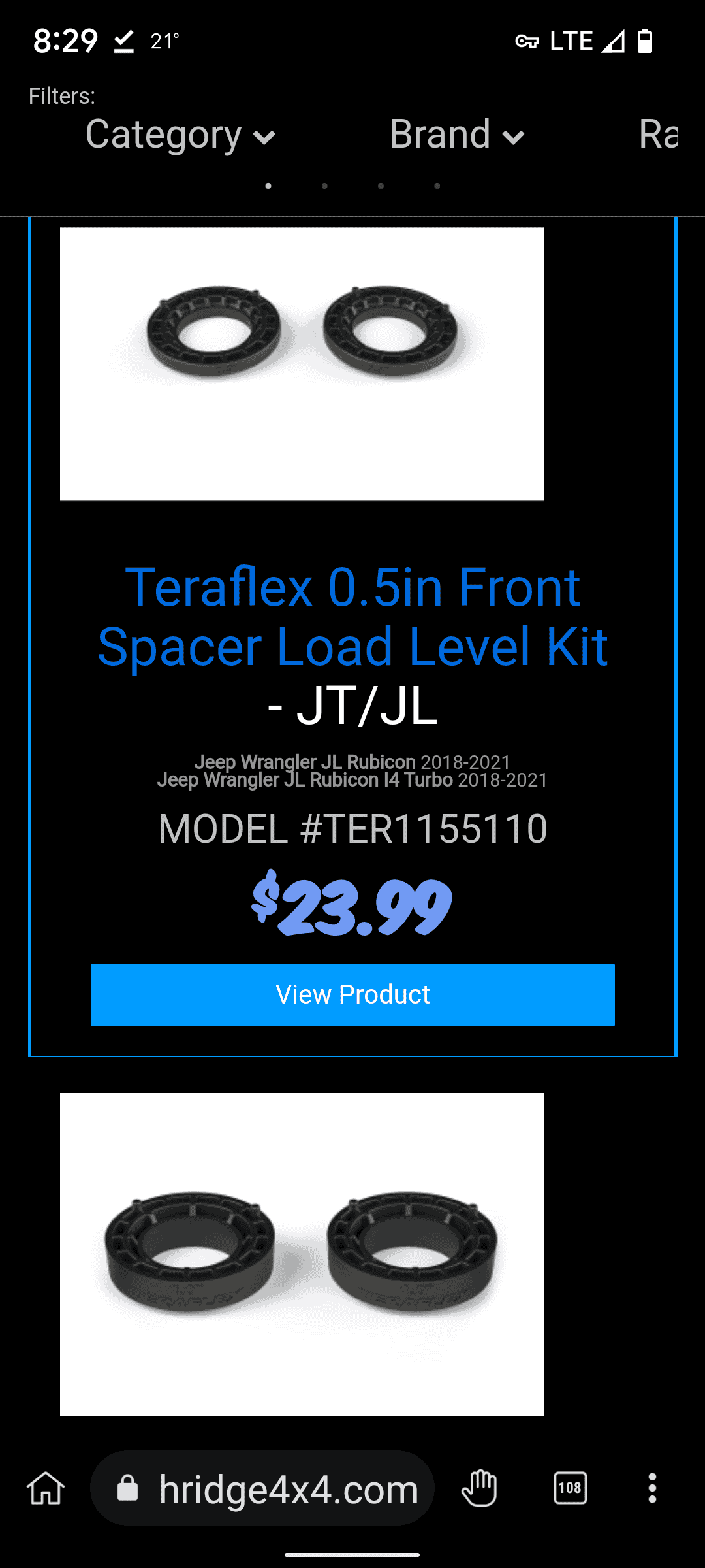 Jeep Gladiator Teraflex 1.5 Leveling Kit Questions Screenshot_20220226-082928