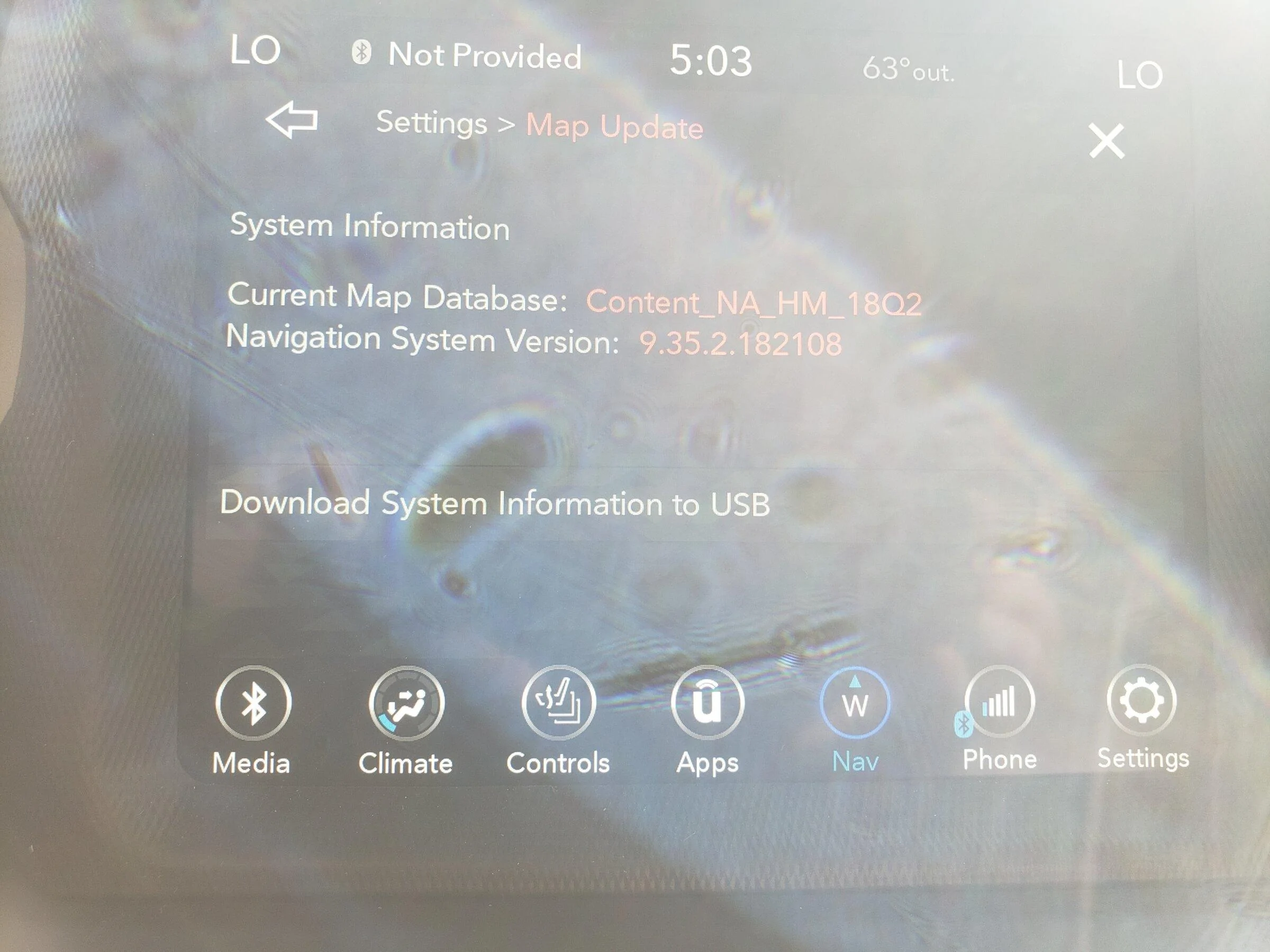 Jeep Gladiator No GPS info no map info after radio update 20220226_102343