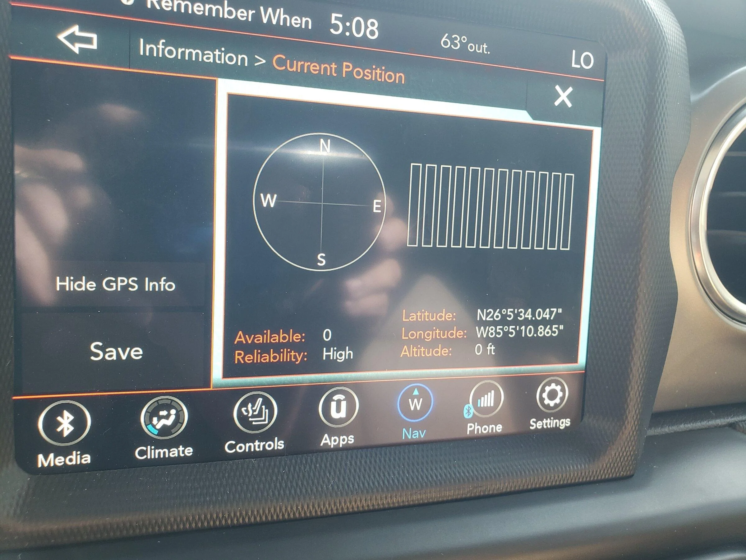 Jeep Gladiator No GPS info no map info after radio update 20220226_102831