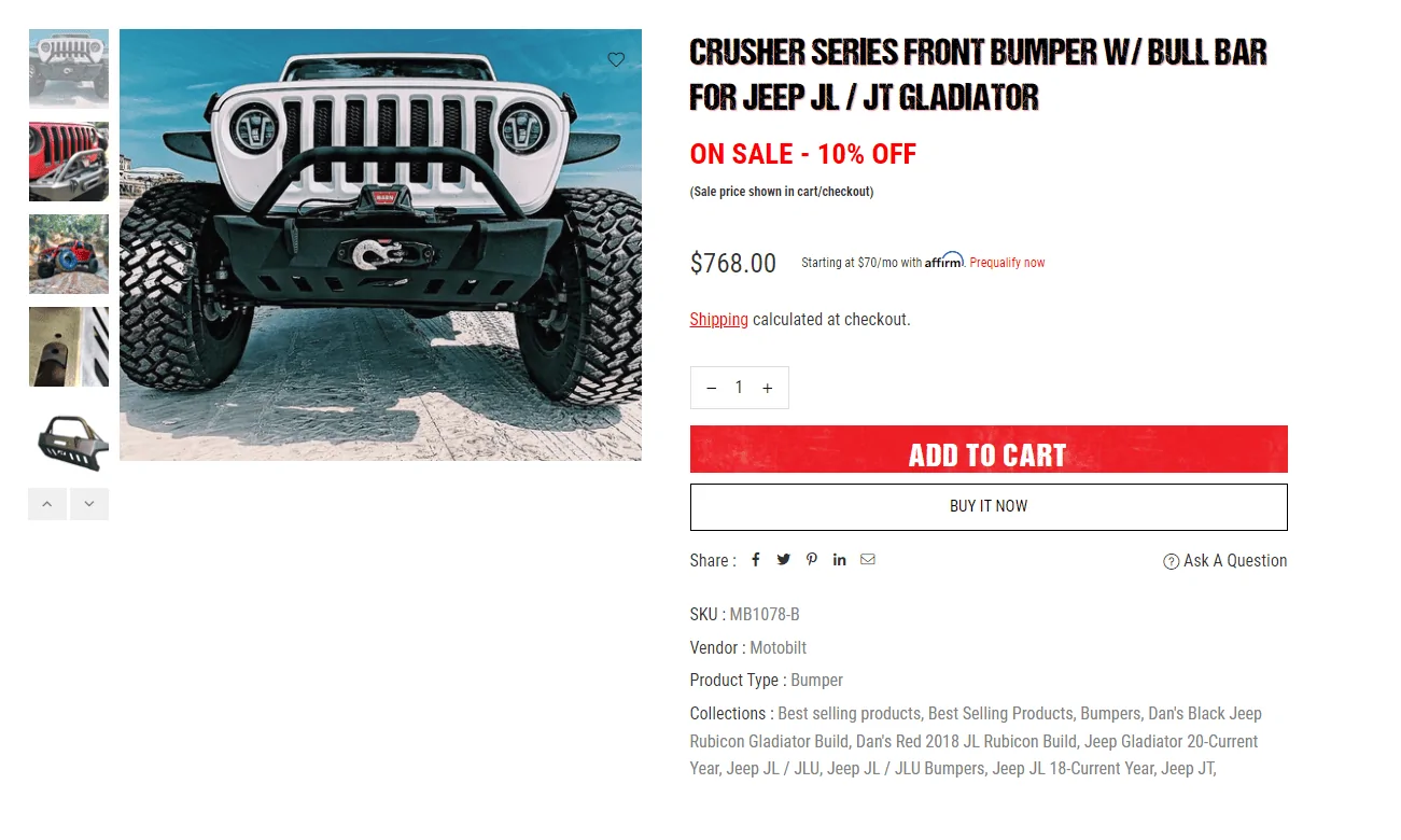 Jeep Gladiator Painting a Motobilt crusher bumper? Captur