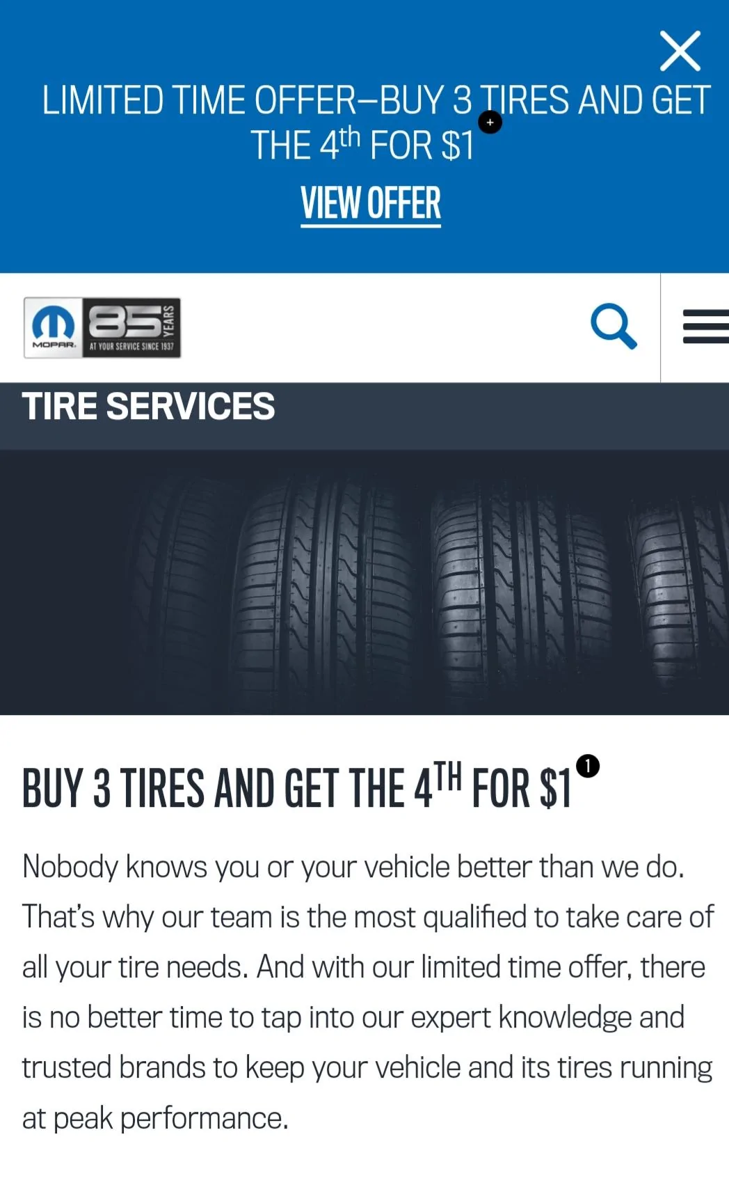 Jeep Gladiator Mopar Buy 3 Tires Get get 4th for $1.00 20220301_155417