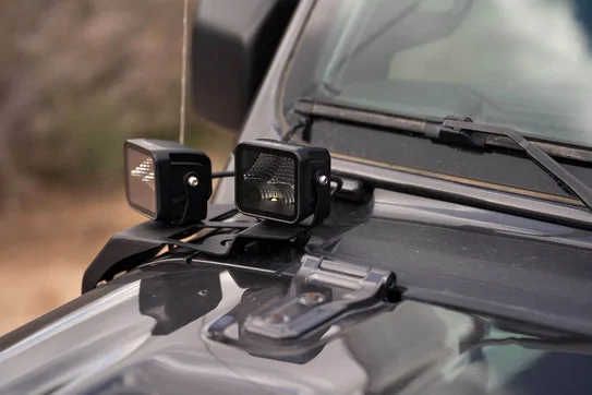 Jeep Gladiator New Product from DV8: A-Pillar Dual Pod Light Mounts jeep-light-mount_543x362