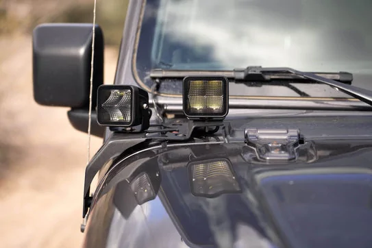 Jeep Gladiator New Product from DV8: A-Pillar Dual Pod Light Mounts gladiator-wrangler-pod-light-mount_543x362