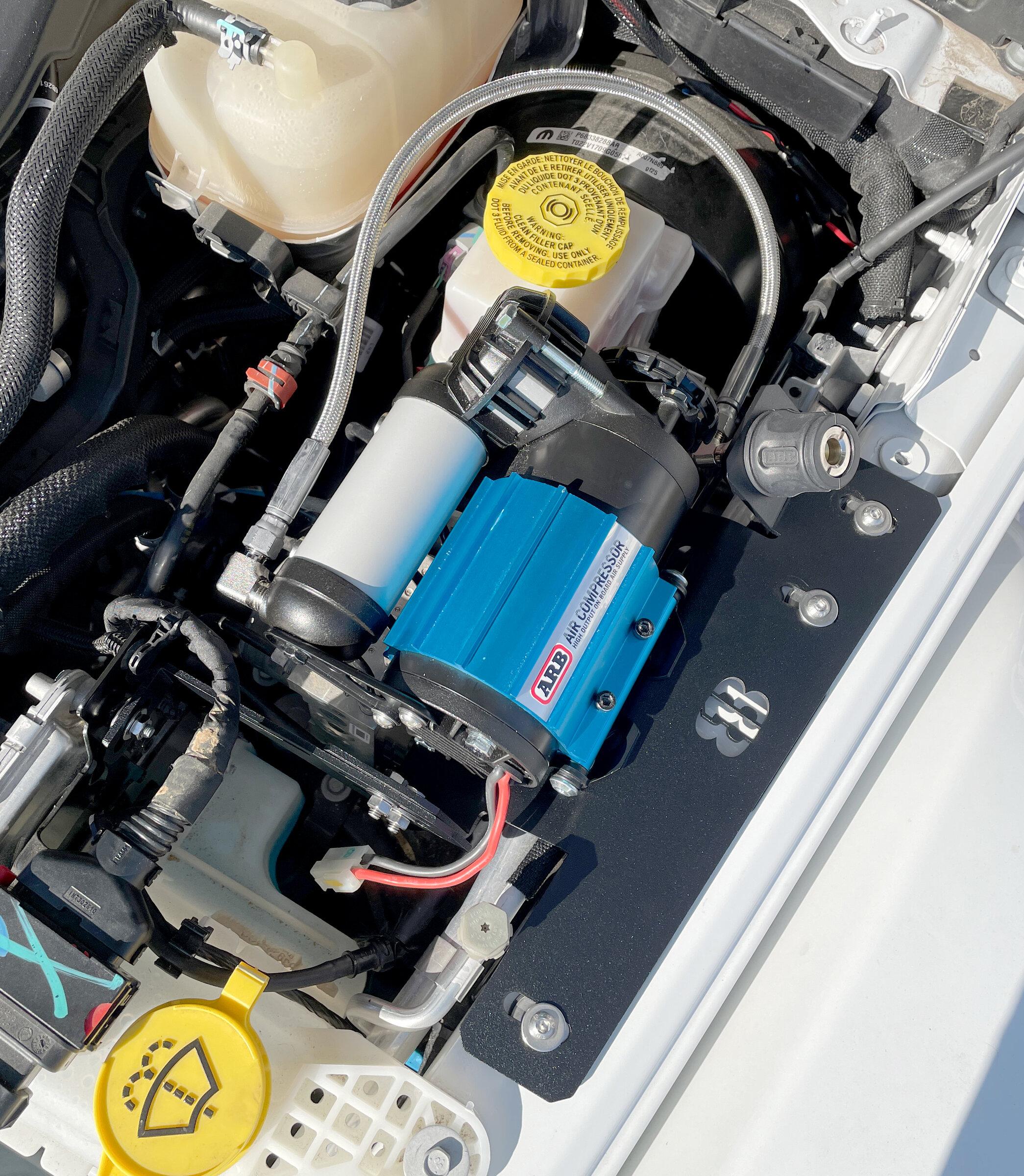 Jeep Gladiator New Underhood ARB Single Compressor Mount - 813 Fabrication & Design under-hood-single-compressor-installed