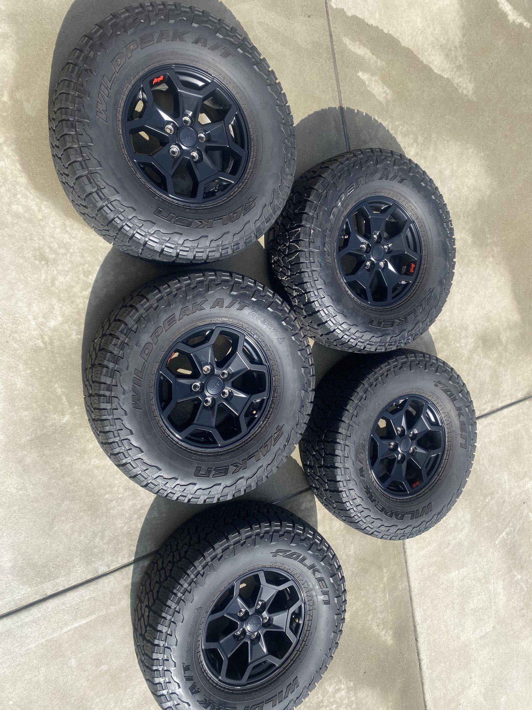 Jeep Gladiator Five 35x12.5R17 Falken WildPeak AT3 Tires on LE Wheels with Sensors (and Warranty) CDCE1E79-5AC0-4D86-BE36-A56AA89C2174