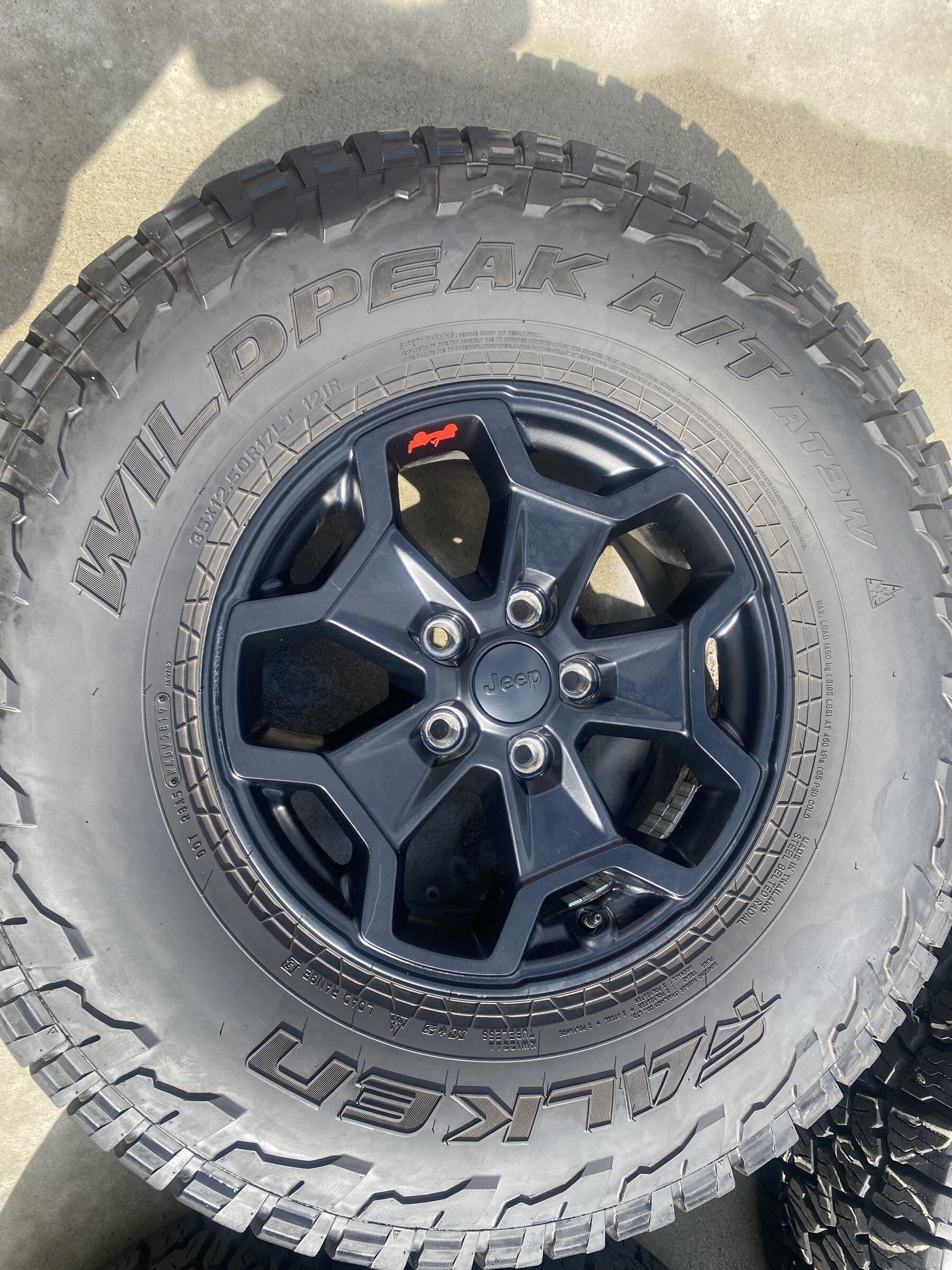 Jeep Gladiator Five 35x12.5R17 Falken WildPeak AT3 Tires on LE Wheels with Sensors (and Warranty) 5A4DE54F-18AE-4A22-B2E3-EF030F34339D