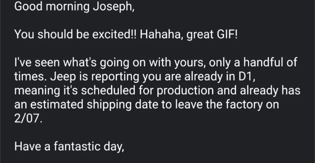 Jeep Gladiator Gladiator Window Sticker and Build Sheet Order Tracking Screenshot_20220309-204800
