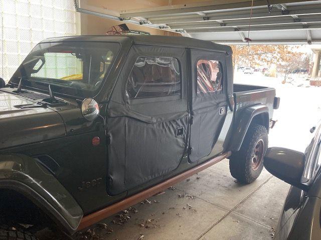 Jeep Gladiator 2 days of bending, bitching, trial & error, and soft doors are on! Ish. soft doors 1