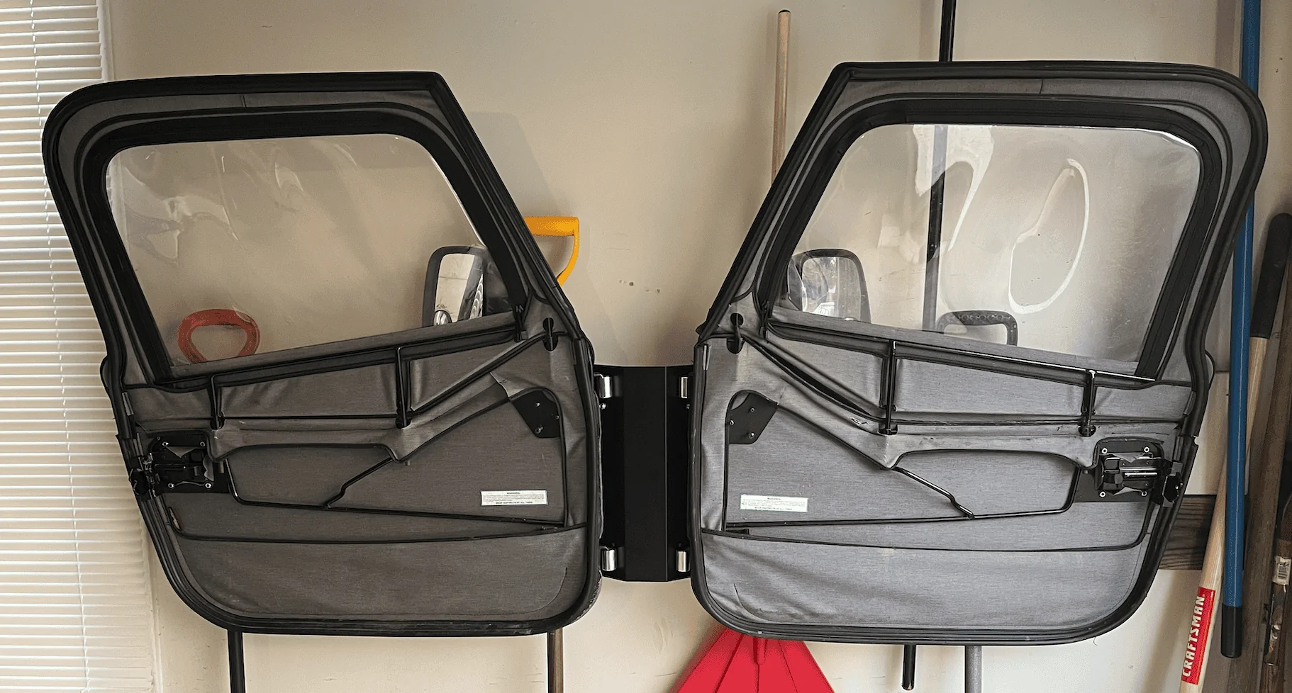 Jeep Gladiator 2 days of bending, bitching, trial & error, and soft doors are on! Ish. 1647302225974