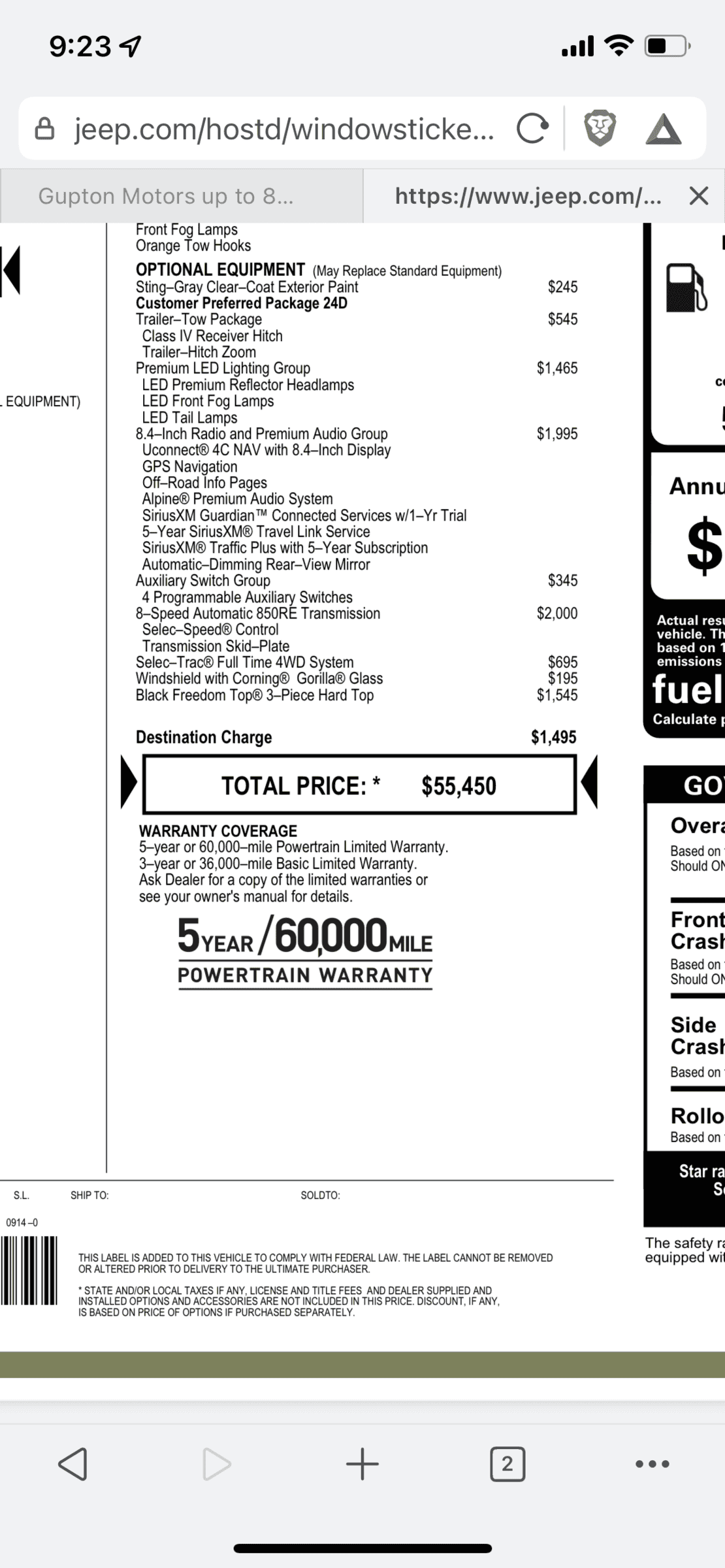 Jeep Gladiator Gupton Motors up to 8% below invoice 601B6C0D-B4C3-436E-9190-AAAAC0626E73