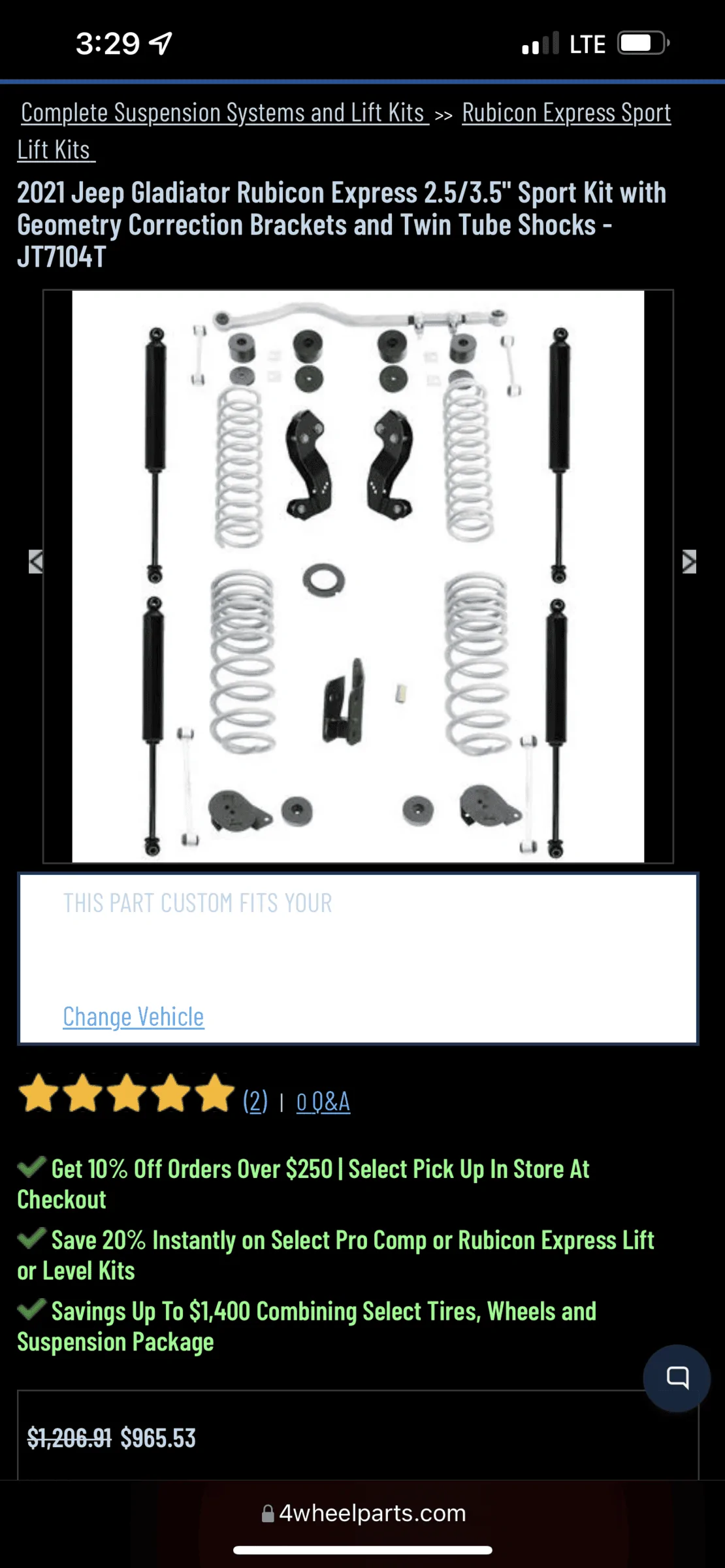 Jeep Gladiator 3.5/2 skyjacker lift.  Opinions 1647635389676