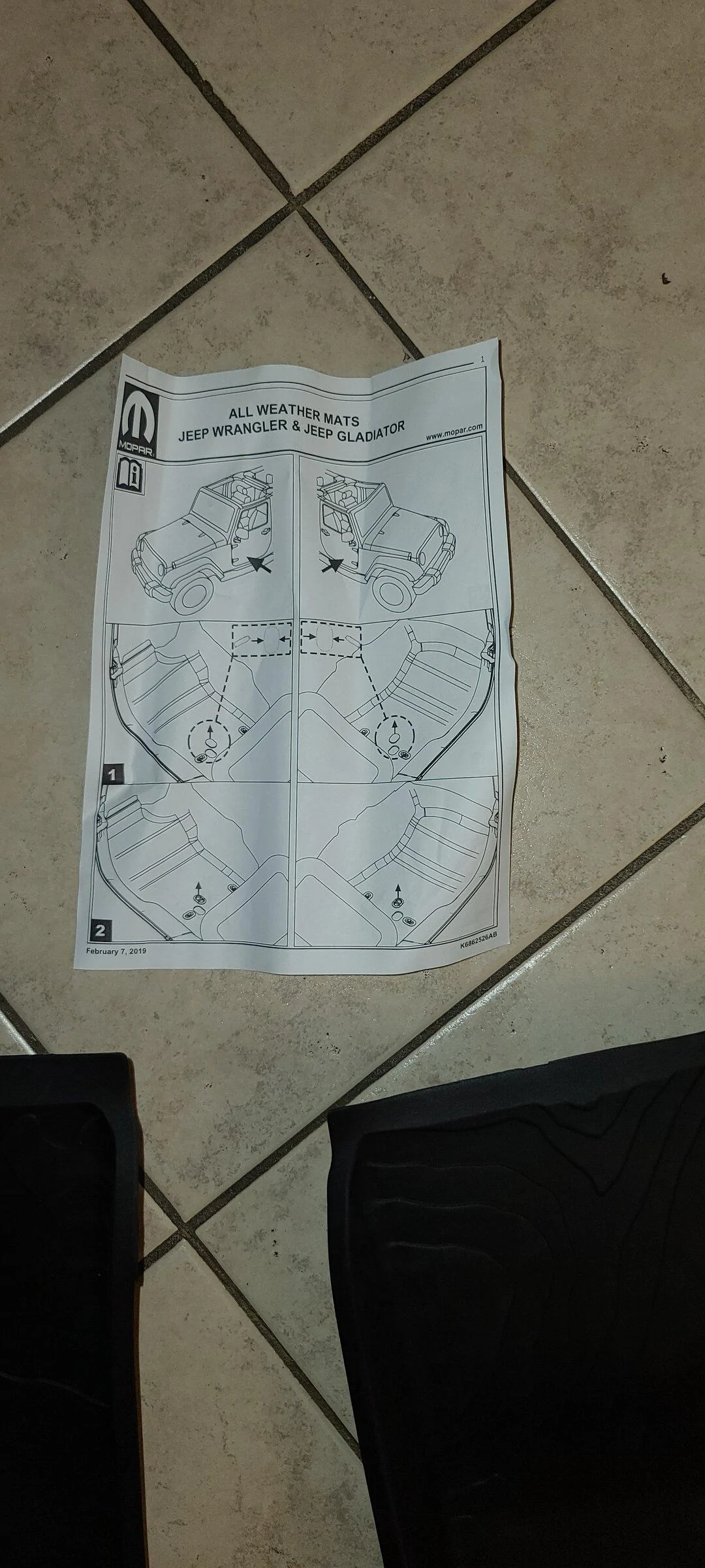 Jeep Gladiator BNIB-Mopar All Weather Floor Liners-Red Logo 20220321_114033