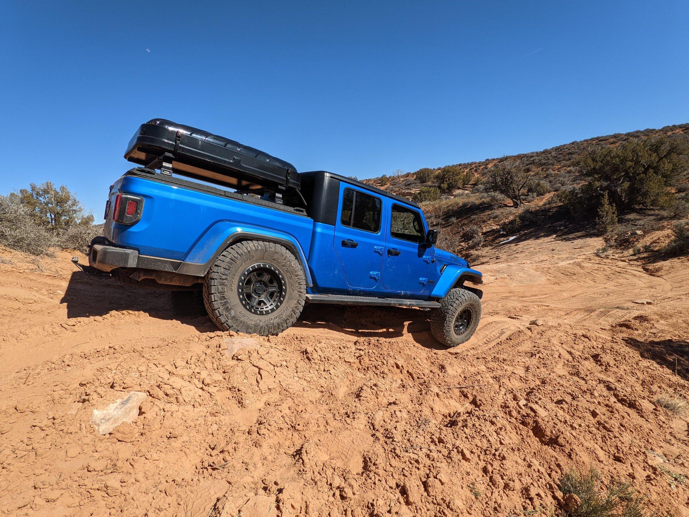 Jeep Gladiator Mopar lift on willys with 37s rubbing PXL_20220311_211557569