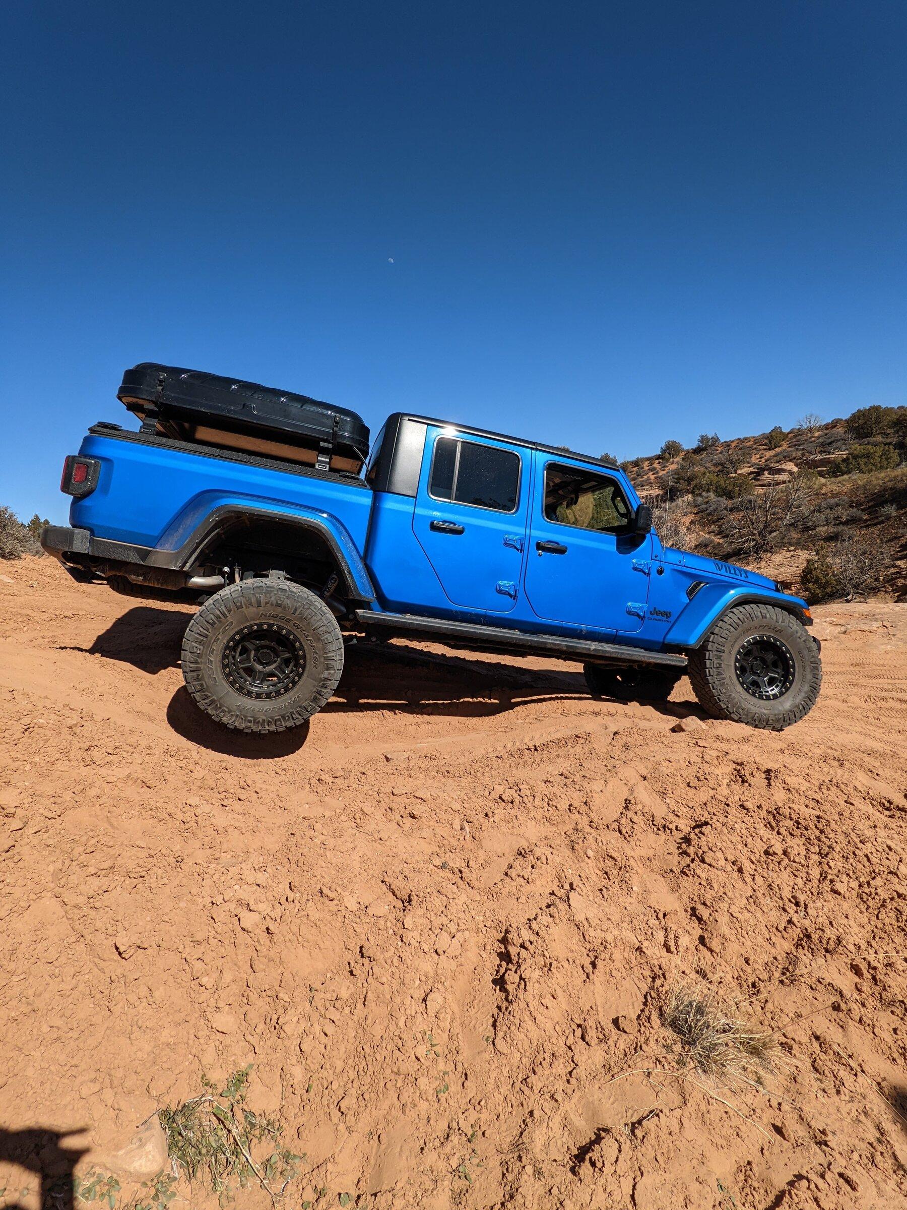 Jeep Gladiator Mopar lift on willys with 37s rubbing PXL_20220311_211627495