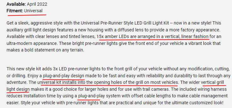 Jeep Gladiator NEW! Updated Design Pre-Runner Style LED Grill Light Kit 1647964725599