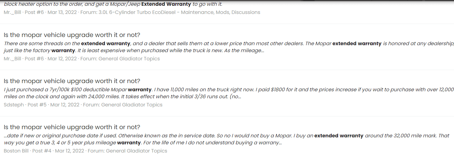 Jeep Gladiator Extended Warranty - worth it? 1647968327860