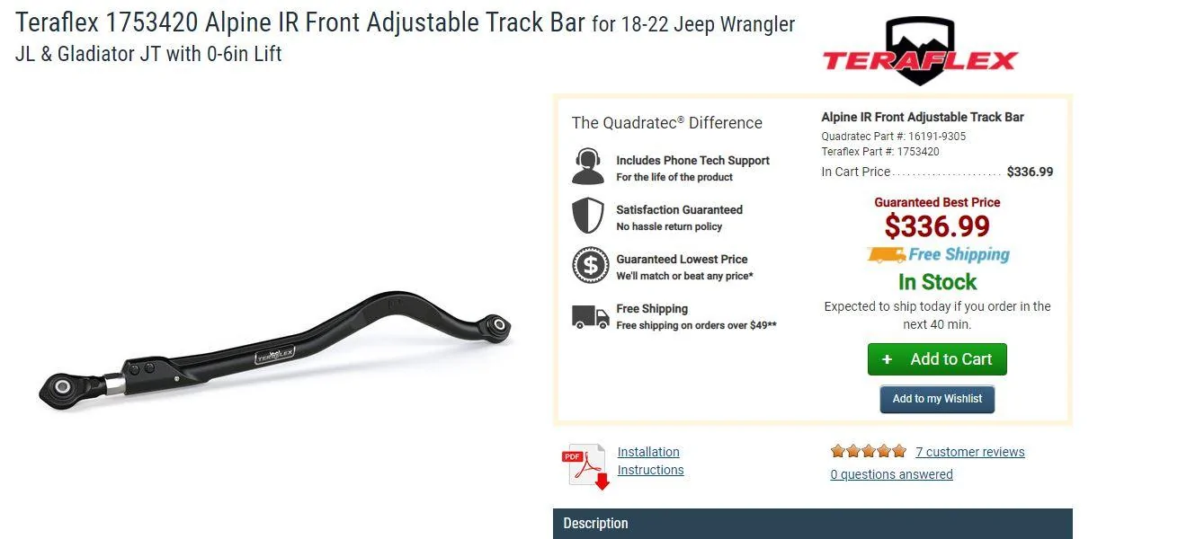 Jeep Gladiator Fixed my wandering and pulling to the right issues!! track bar