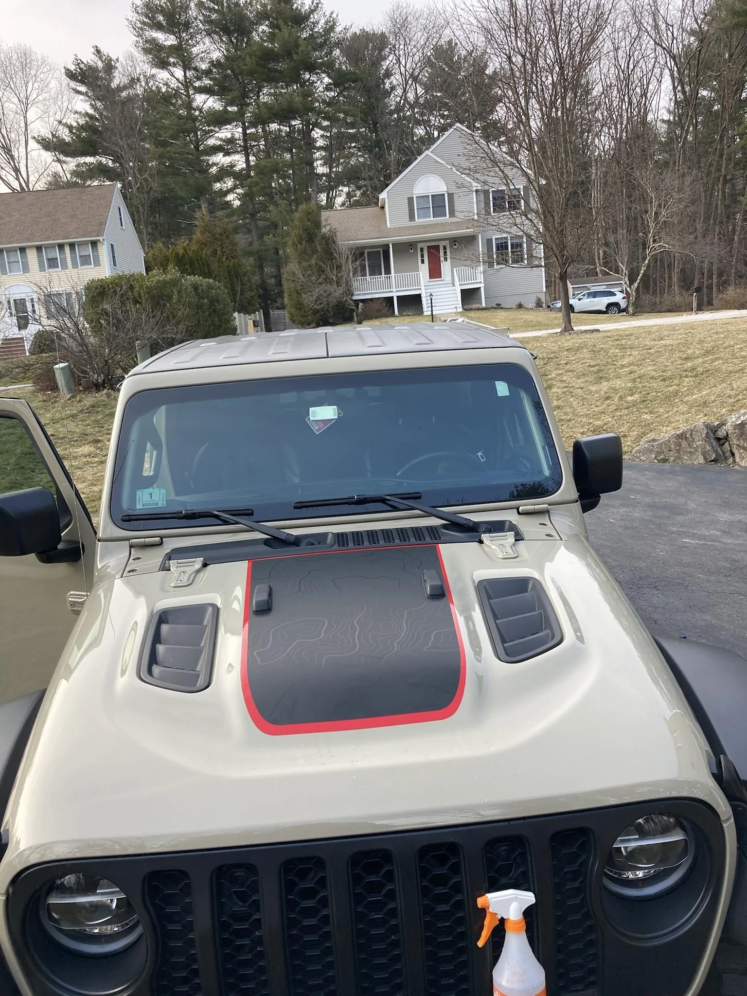 Jeep Gladiator Gobi JTR w/ Pixel Decals Matte Topo w/ Rubi Red Outline - Hood, Vents, Tailgate Wrap and soon... custom Heritage Jeep Logos I need to Get Cut b4VtWK