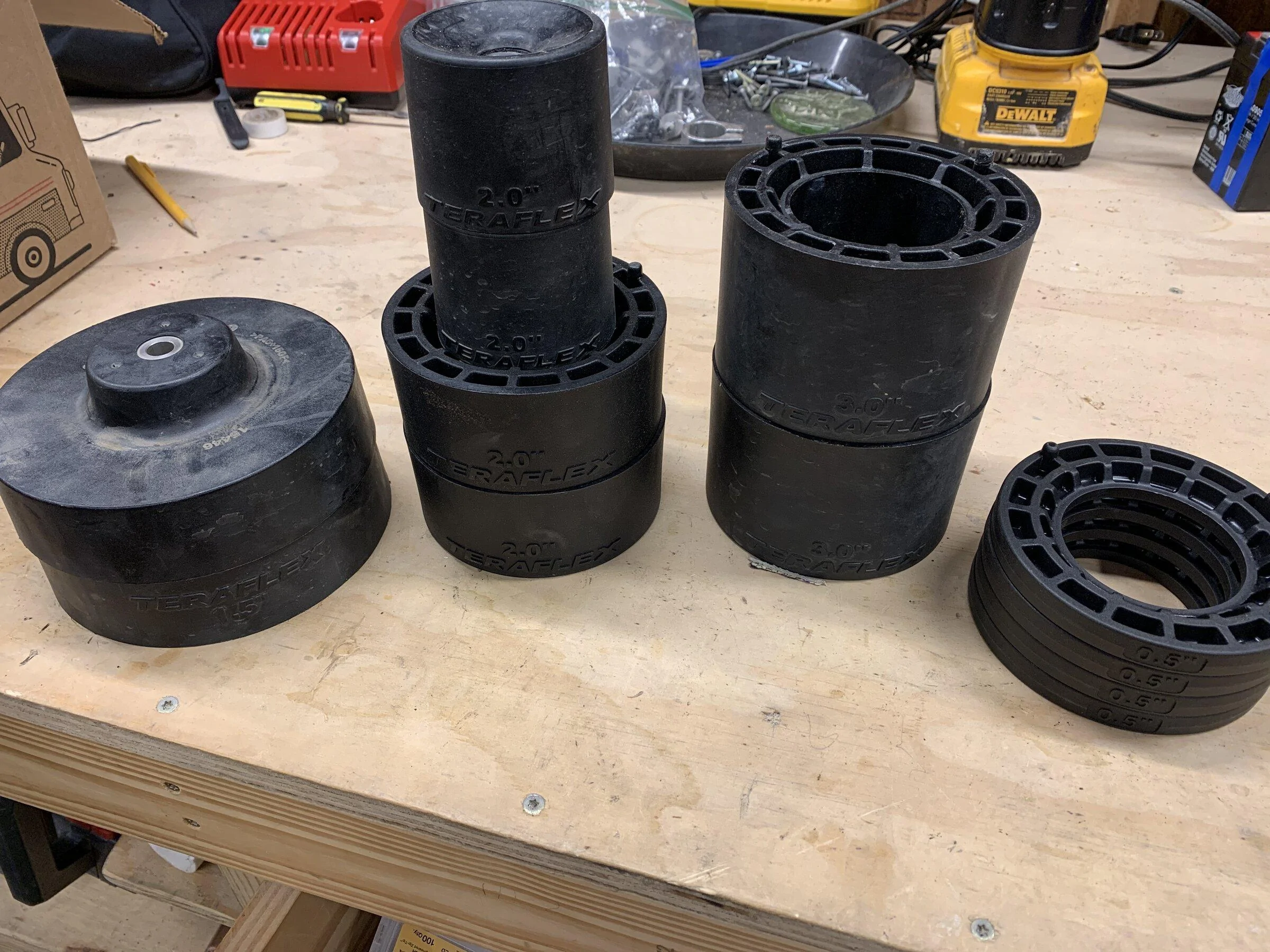 Jeep Gladiator Spacer kit with various spacers 4754DC14-C9FF-463D-B24E-244AE4914FA5
