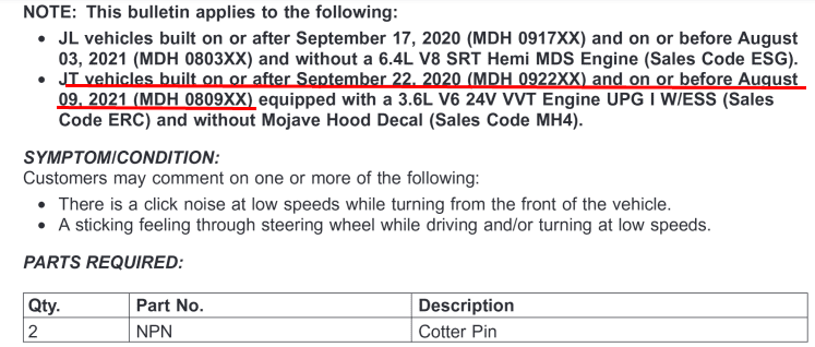 Jeep Gladiator Popping noise in steering. 1648405932846