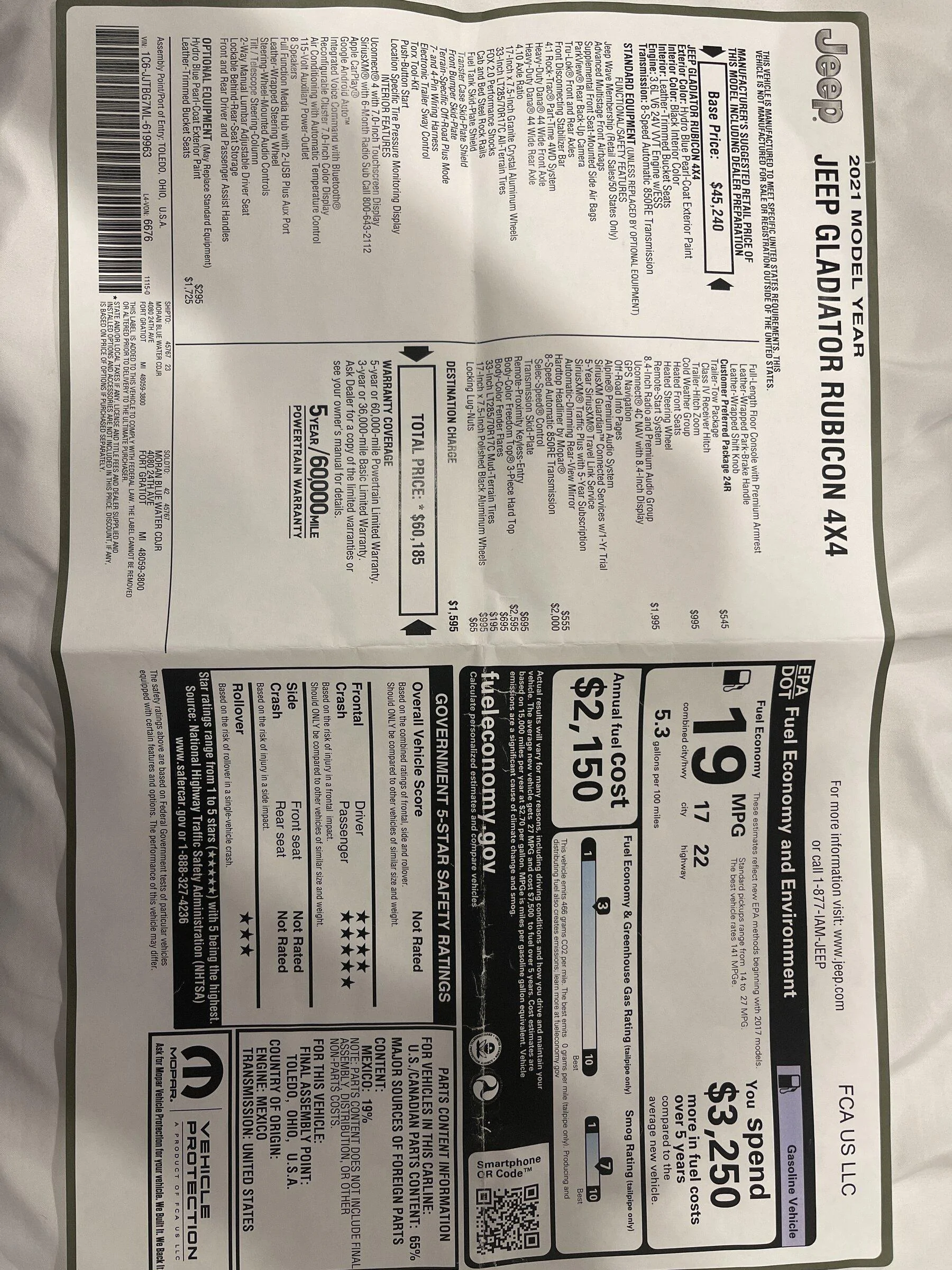 Jeep Gladiator 2021 Jeep Gladiator Rubicon For Sale imag
