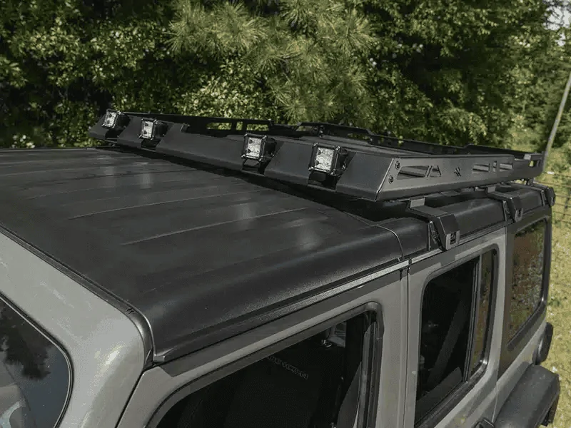 Jeep Gladiator Roof cargo basket on a bed rack 1648651827254