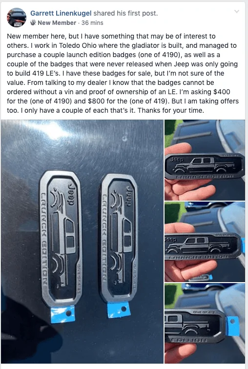 Jeep Gladiator LAUNCH EDITION Gladiator JT Club Screen Shot 2019-07-13 at 1.15.06 PM