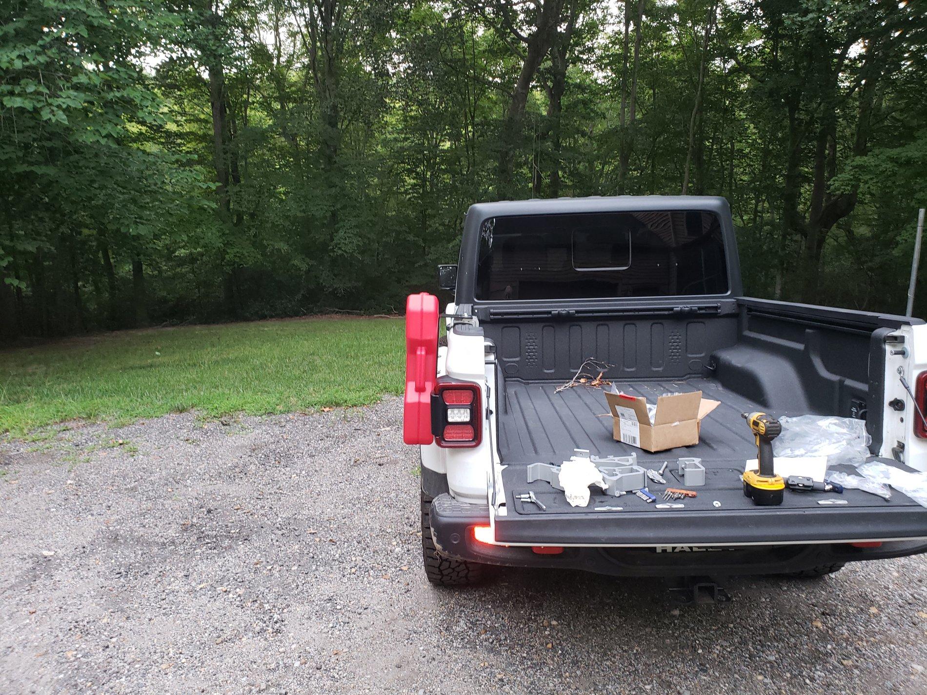 Jeep Gladiator DIY rotopax bedside mount 20190717_200017