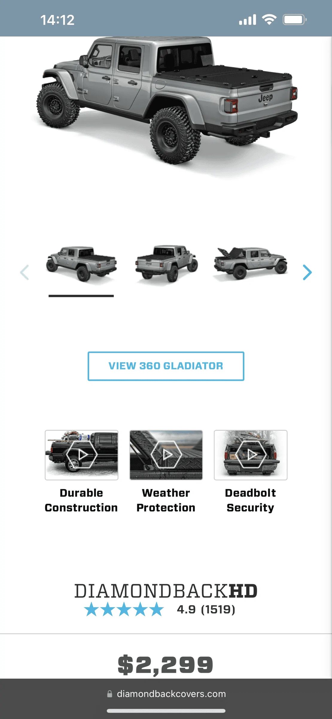 Jeep Gladiator Diamondback hd with front runner rails and led light 69085D5E-B41C-44E5-84C7-62A72C7EB171