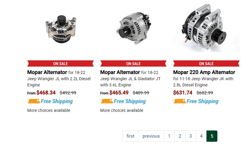 Jeep Gladiator Diesel - Alternator huge backorder options 1649117303339