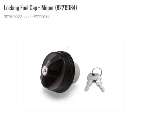 Jeep Gladiator Locking gas cap available? mopar gas