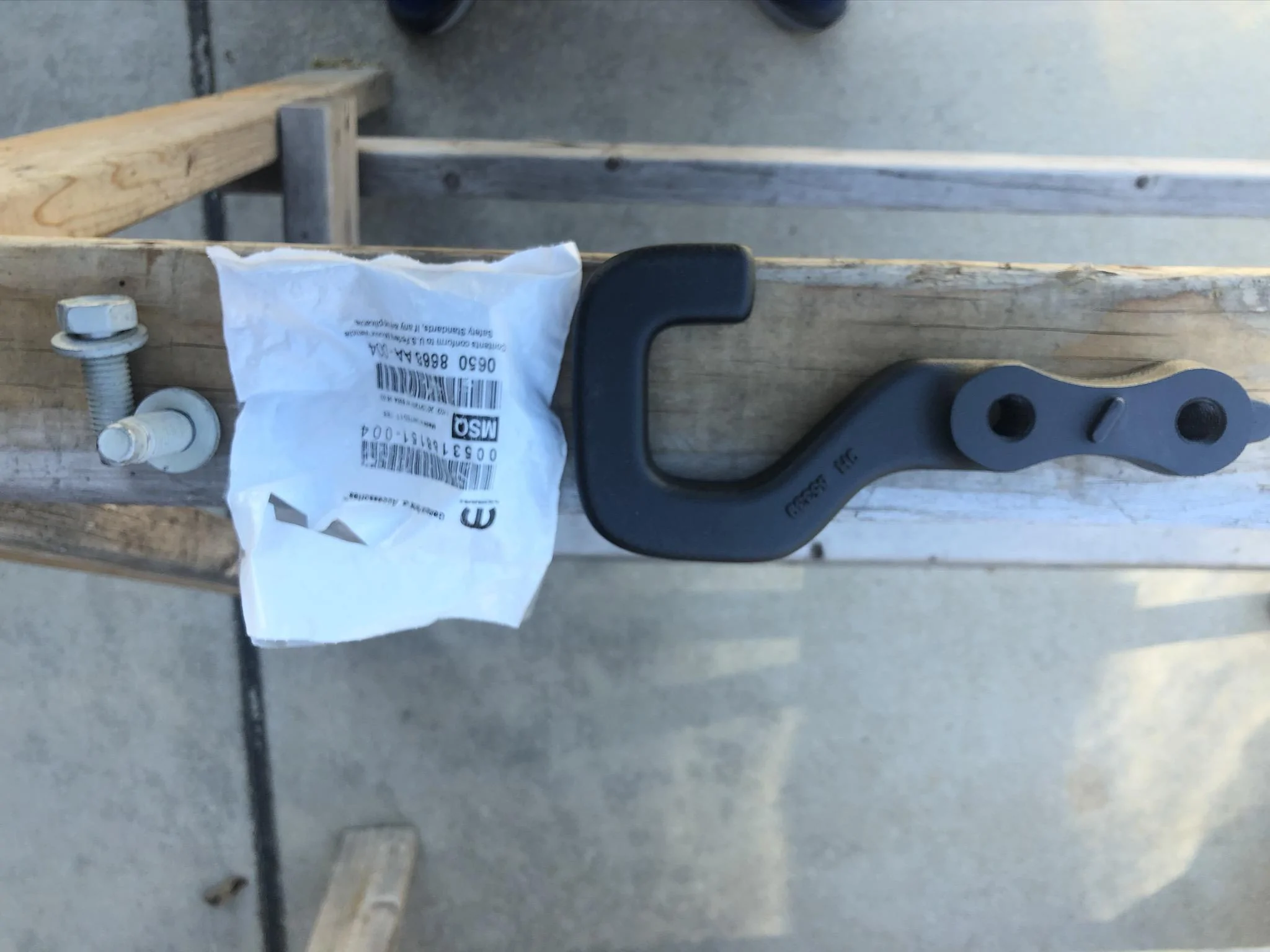 Jeep Gladiator Anyone install a second tow hook  Sport S  with stock rear bumper 193434A1-B54A-4331-B368-C6A786D84331