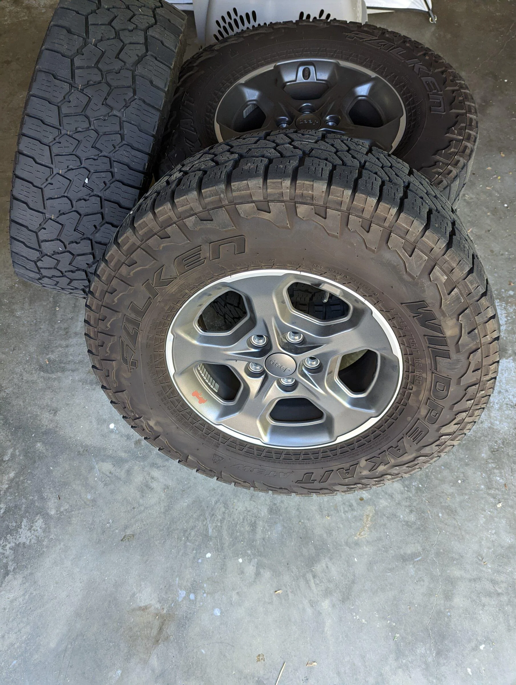 Jeep Gladiator JT / JL Stock Rubicon Wheels with Falken Wildpeak AT3W + TPMS; $550 PXL_20220410_202506868