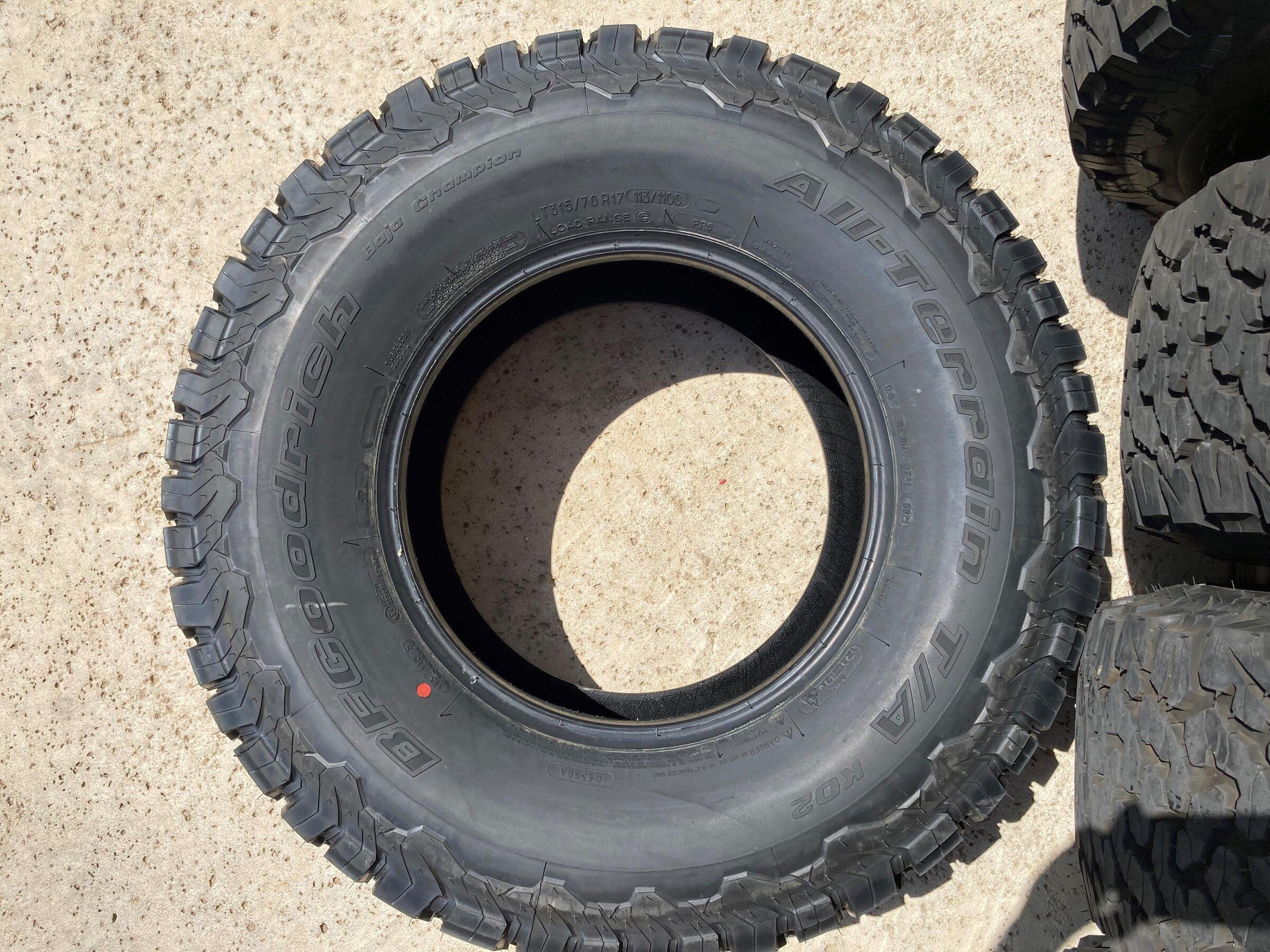 Jeep Gladiator BFGoodrich All-Terrain KO2 315/70R17 (35s) - Set of 5 Almost New Tires t3
