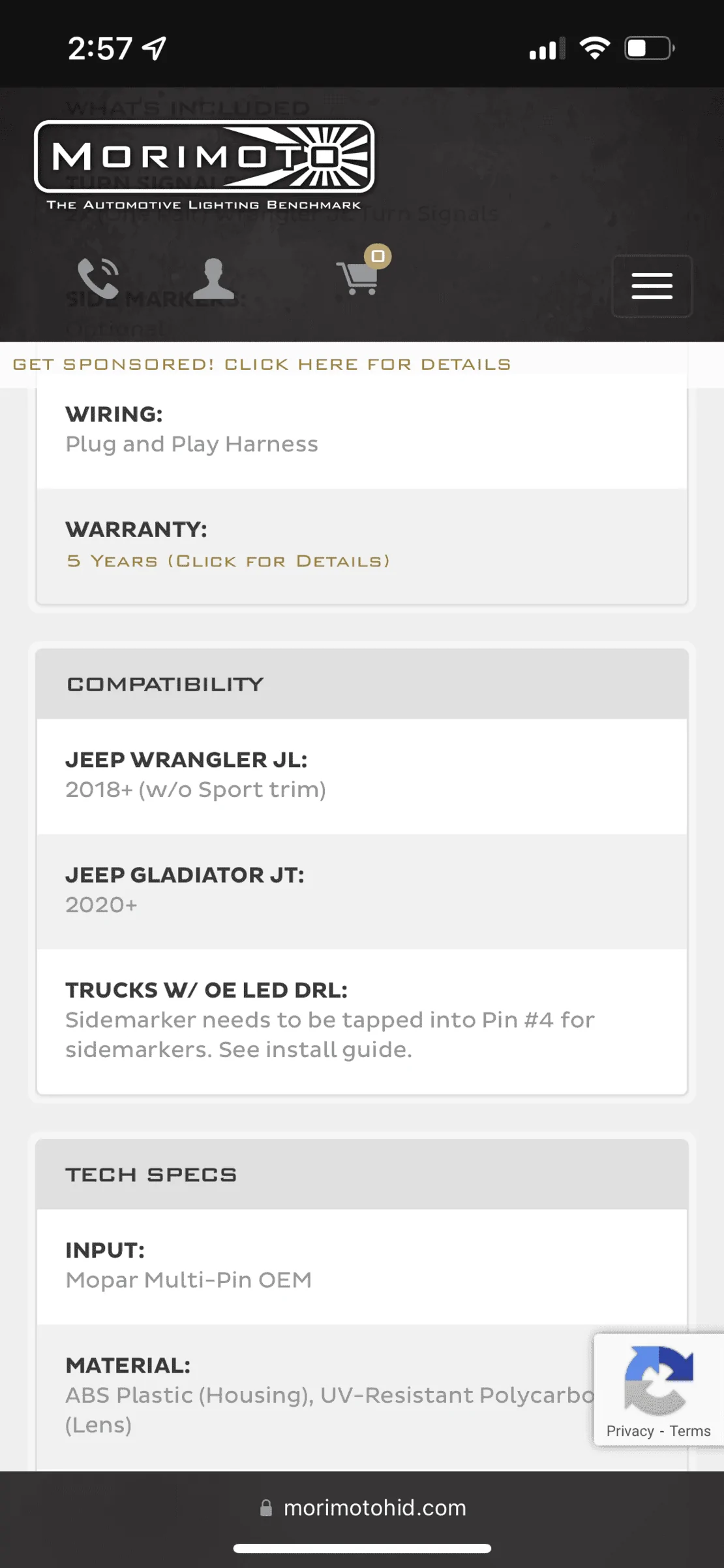 Jeep Gladiator Sport S LED Front Turn/DRL 2451E431-85BA-46A5-8D1E-94610D62C19B