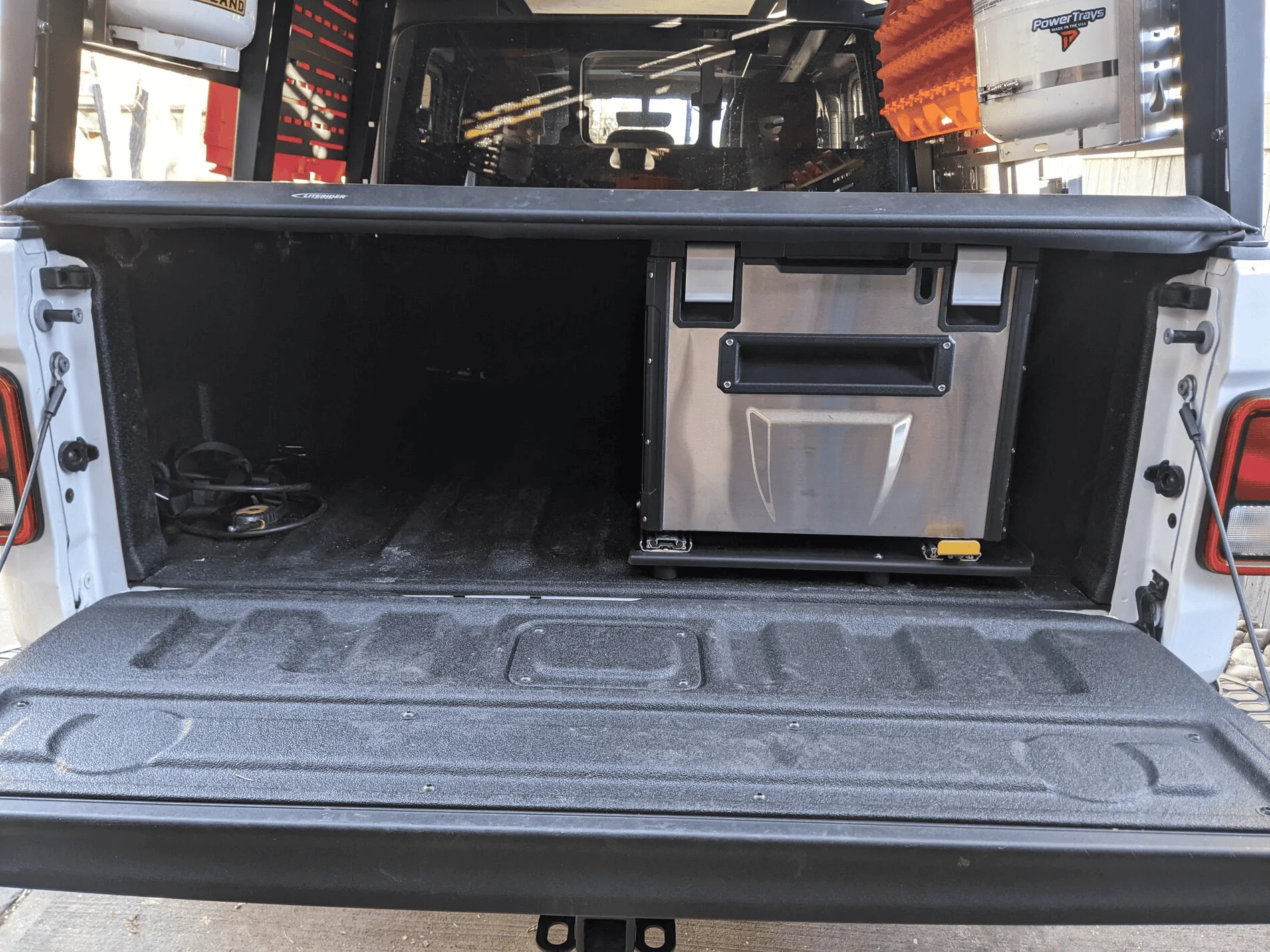 Jeep Gladiator Overland style fridge (ARB etc.) that fits under your bed cover? 1649858359540