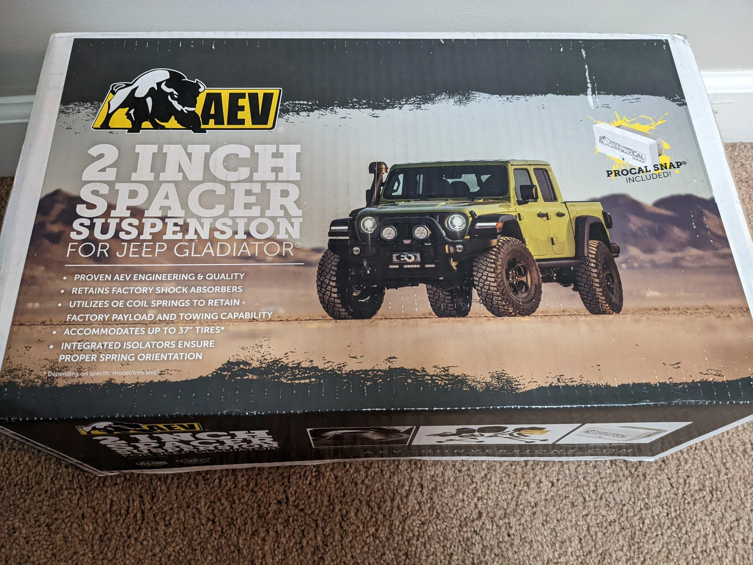 Jeep Gladiator AEV 2" spacer lift BNIB PXL_20220421_115057905