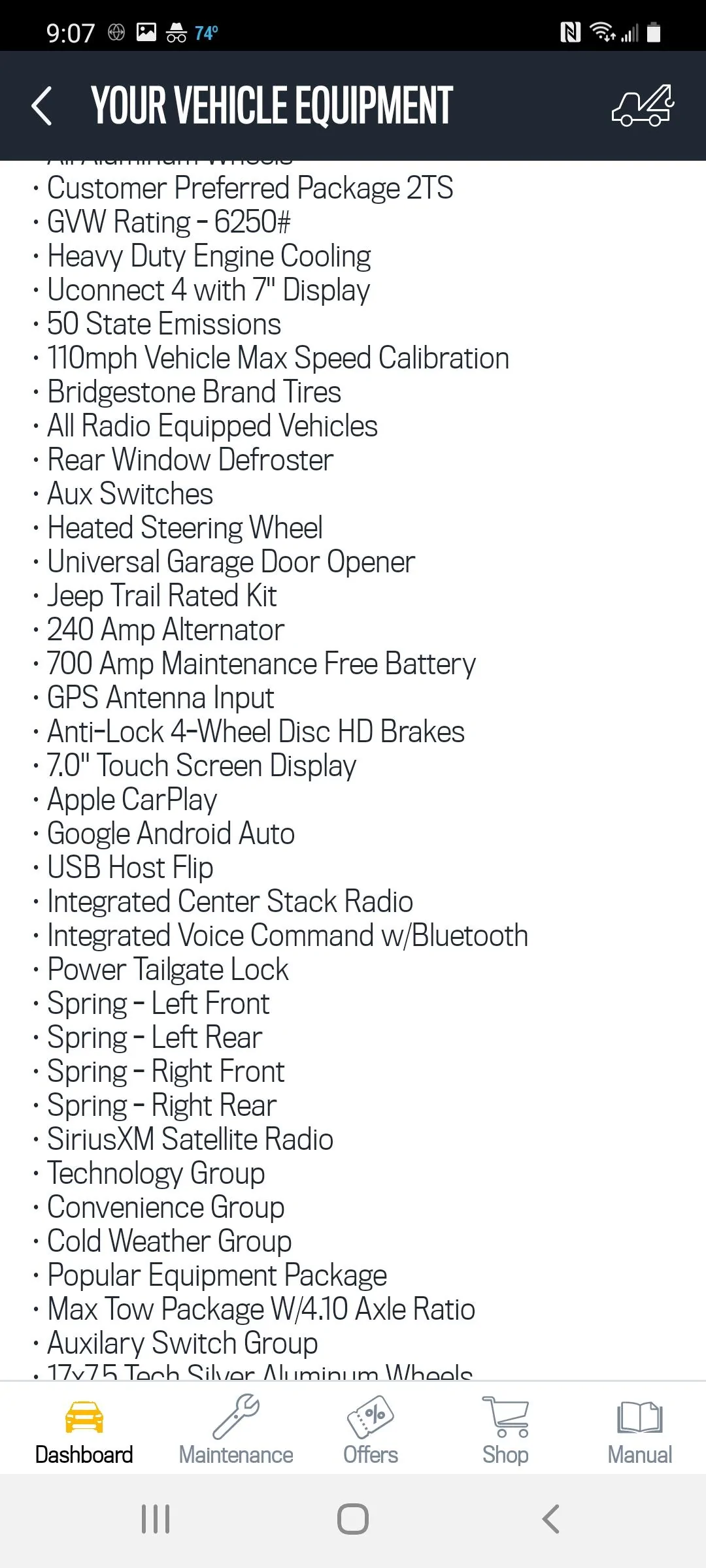 Jeep Gladiator 2020 Maxtow 38k Screenshot_20210909-210731_My J