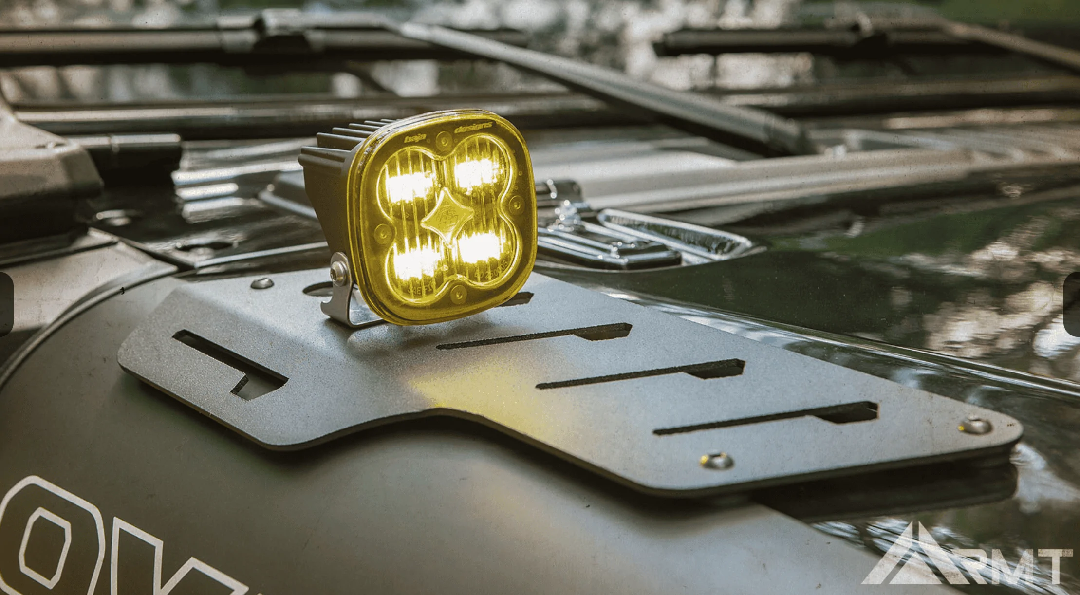 Jeep Gladiator RMT hood mounts with Baja Cube Lights Screen Shot 2022-04-21 at 4.46.36 PM