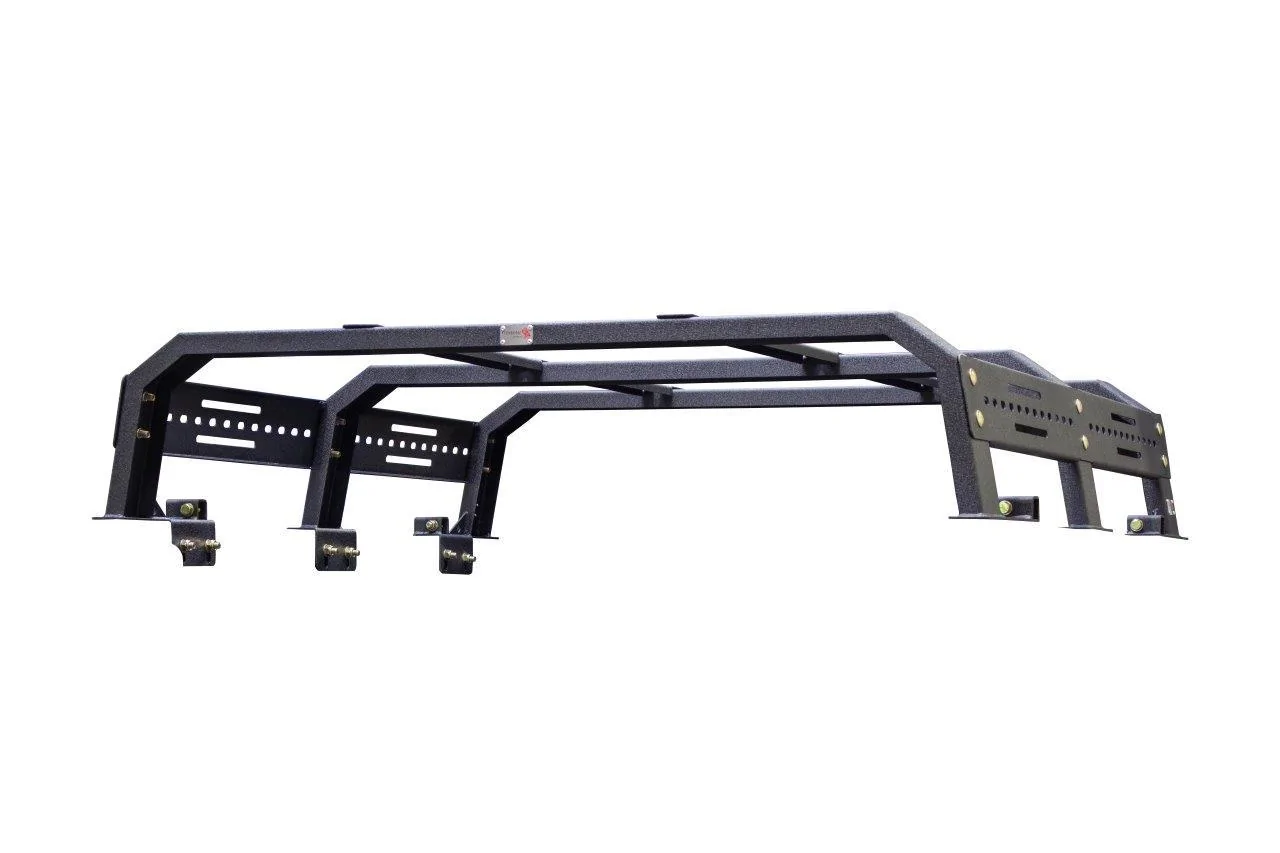 Jeep Gladiator New Tuff Stuff Alpha II rooftop hard shell tent and Fishbone tackle rack. f