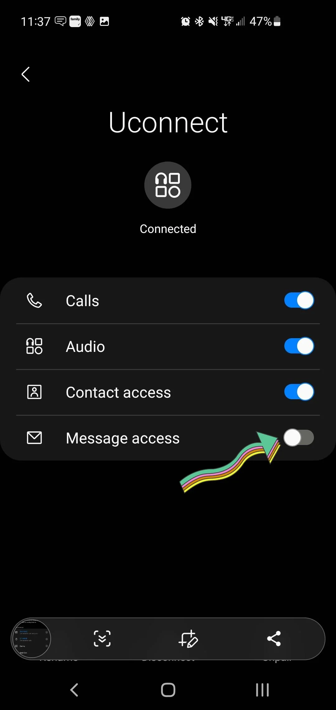 Jeep Gladiator Bluetooth messages iOS Screenshot_20220424-113707_Settings