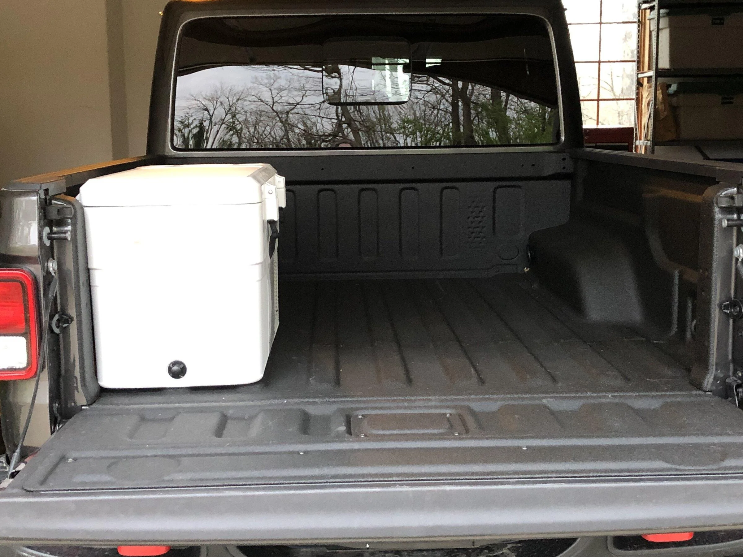 Jeep Gladiator Fridge in bed on slide IMG_6470