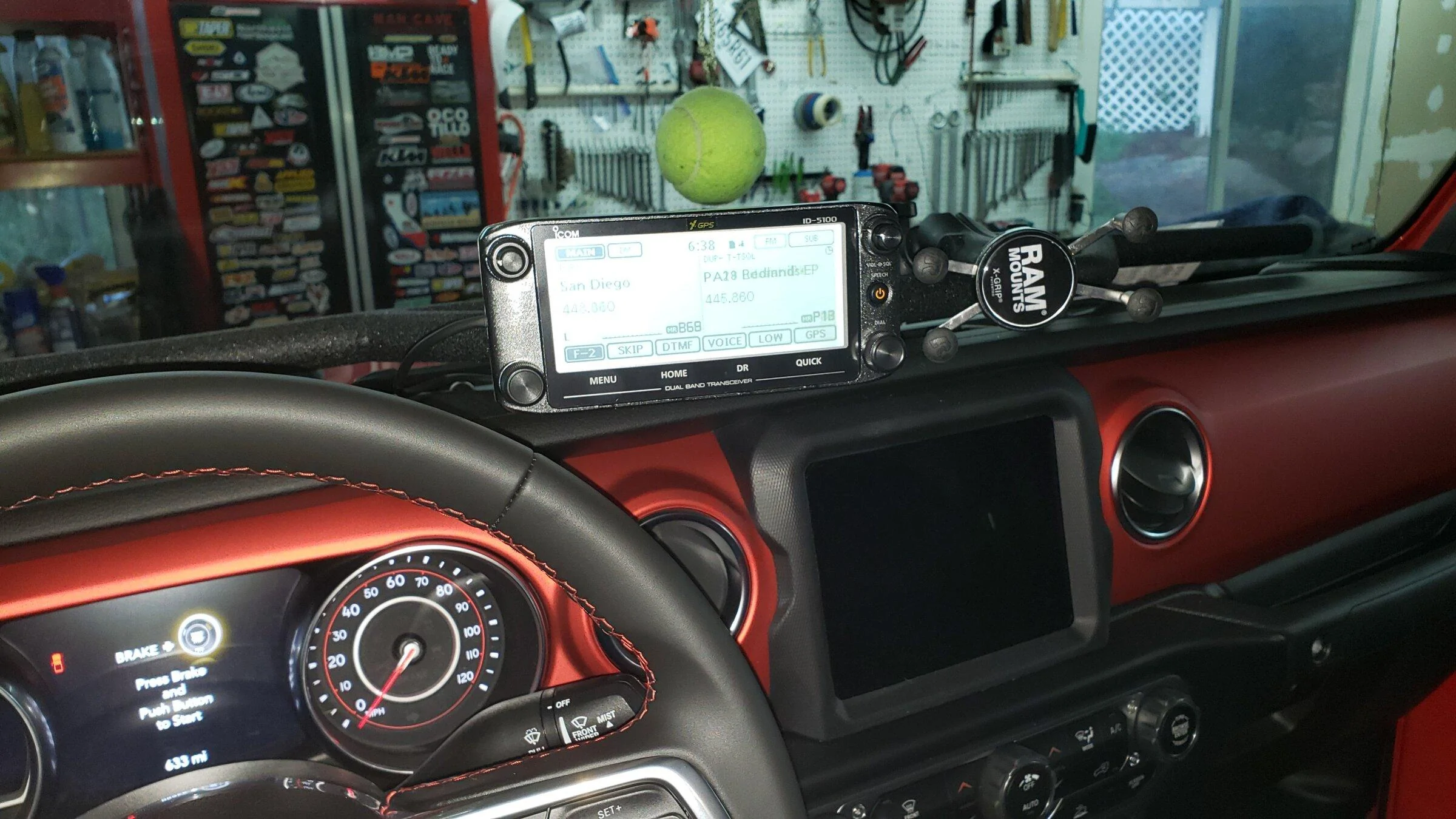 Jeep Gladiator GMRS and CB units mounted under seat or center console 20200411_063850