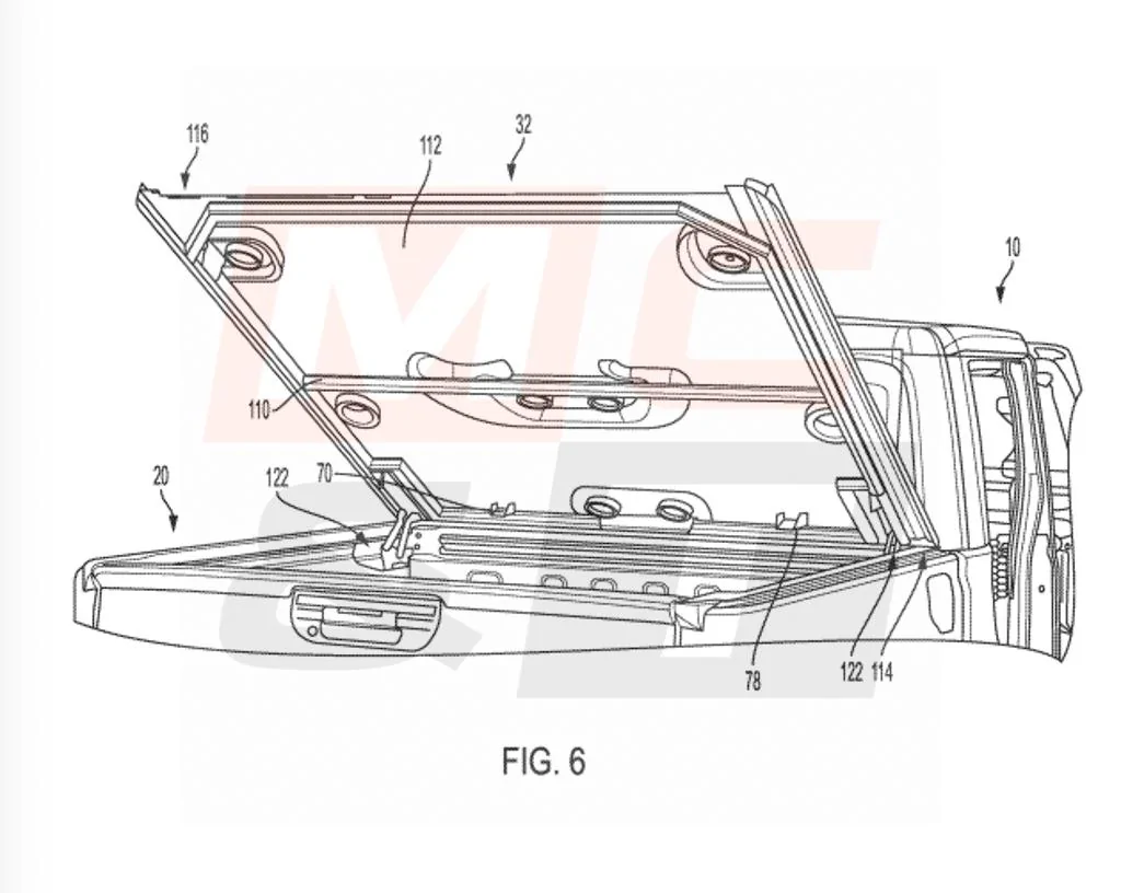 Jeep Gladiator Jeep patents Gladiator tonneau cover that can fit / carry all the hardtop panels Jeep-Gladiator-Roof-Panel-Truck-Bed-Patent-1