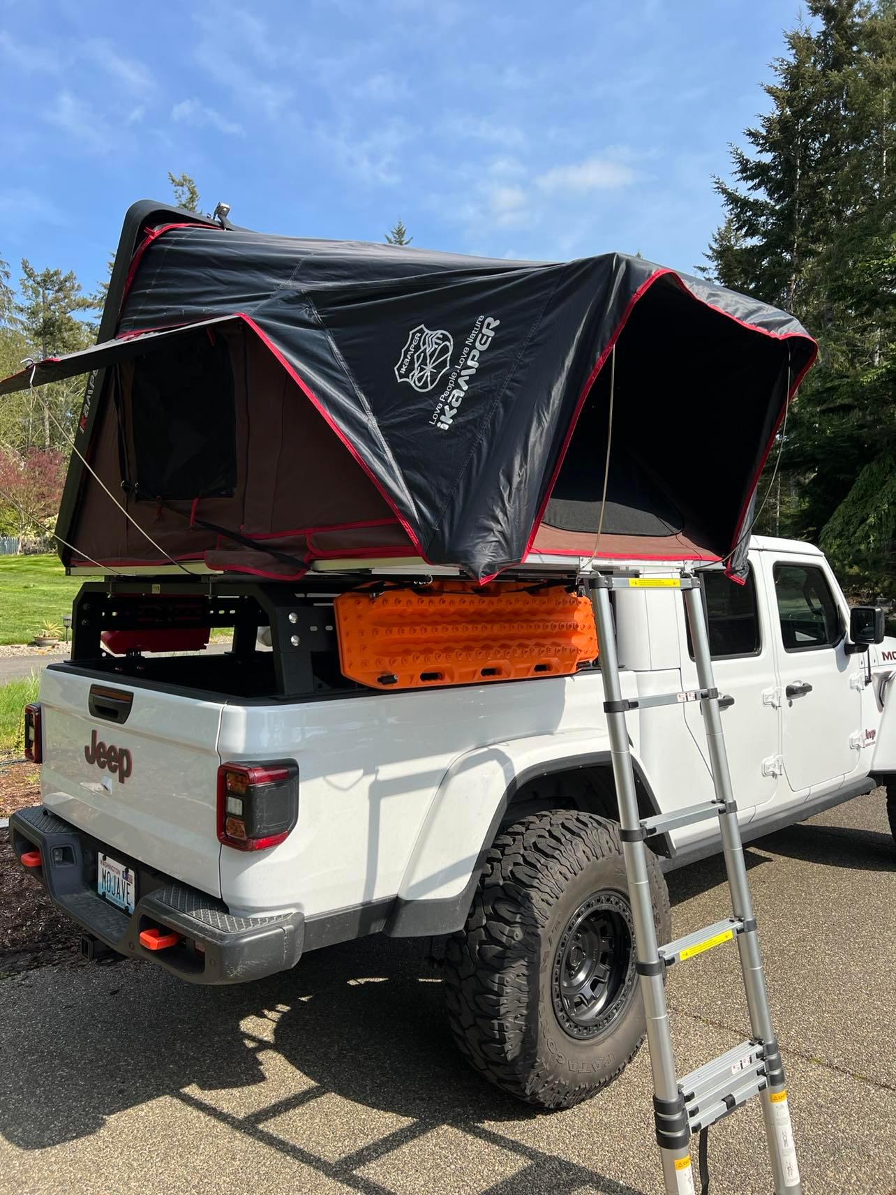 Jeep Gladiator Fishbone Tackle rack Mid height with Ikamper mini pics?? 279155338_664689961270512_493086463501685312_n