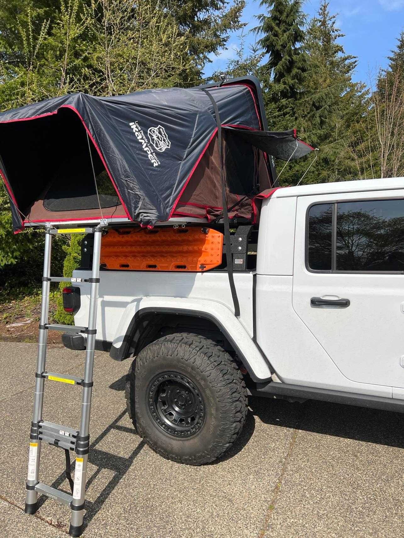 Jeep Gladiator Fishbone Tackle rack Mid height with Ikamper mini pics?? 279168882_680895609874311_7835816882611609460_n